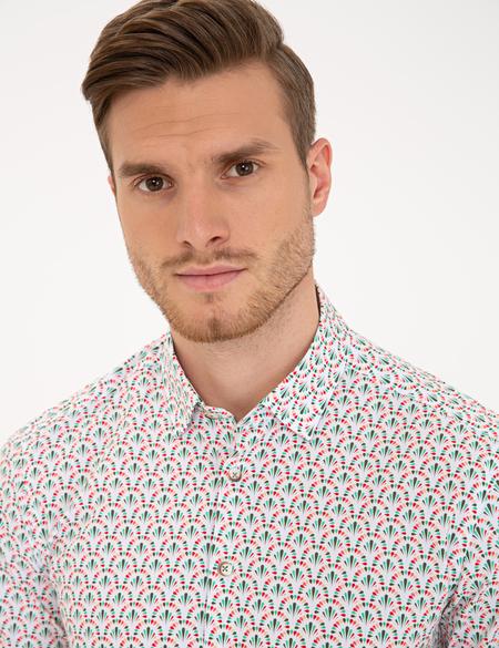 Yeşil Slim Fit Uzun Kollu Gömlek - 50235100012