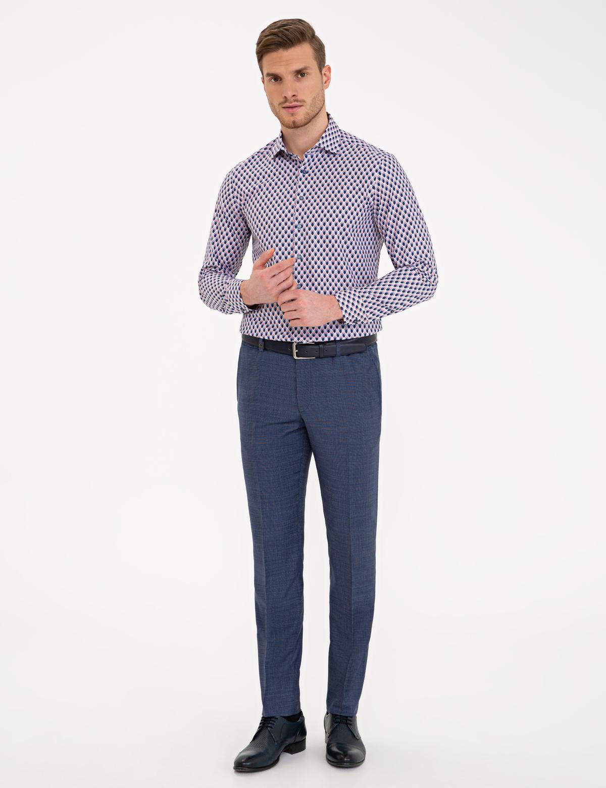 Lacivert Slim Fit Uzun Kollu Gömlek - 50235122001