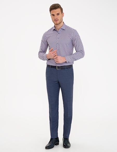 Lacivert Slim Fit Uzun Kollu Gömlek - 50235122001