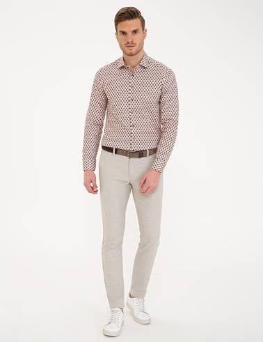 Yeşil Slim Fit Uzun Kollu Gömlek
