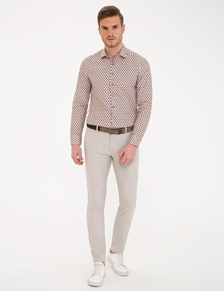 Yeşil Slim Fit Uzun Kollu Gömlek - 50235122014