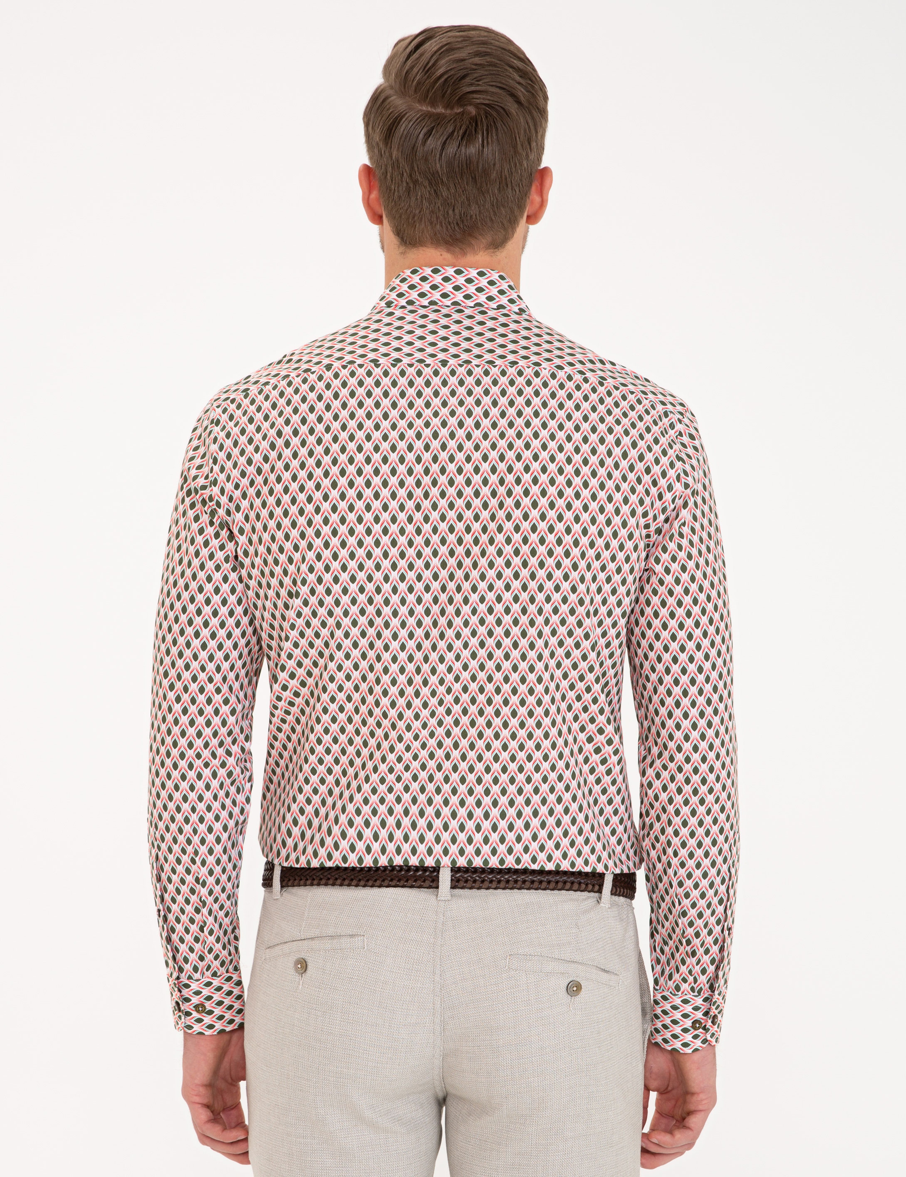 Yeşil Slim Fit Uzun Kollu Gömlek - Image 3