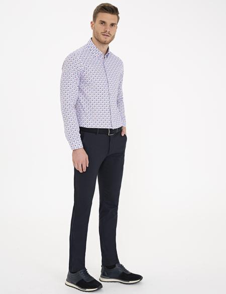 Lacivert Slim Fit Kanvas Pantolon - 50229495022