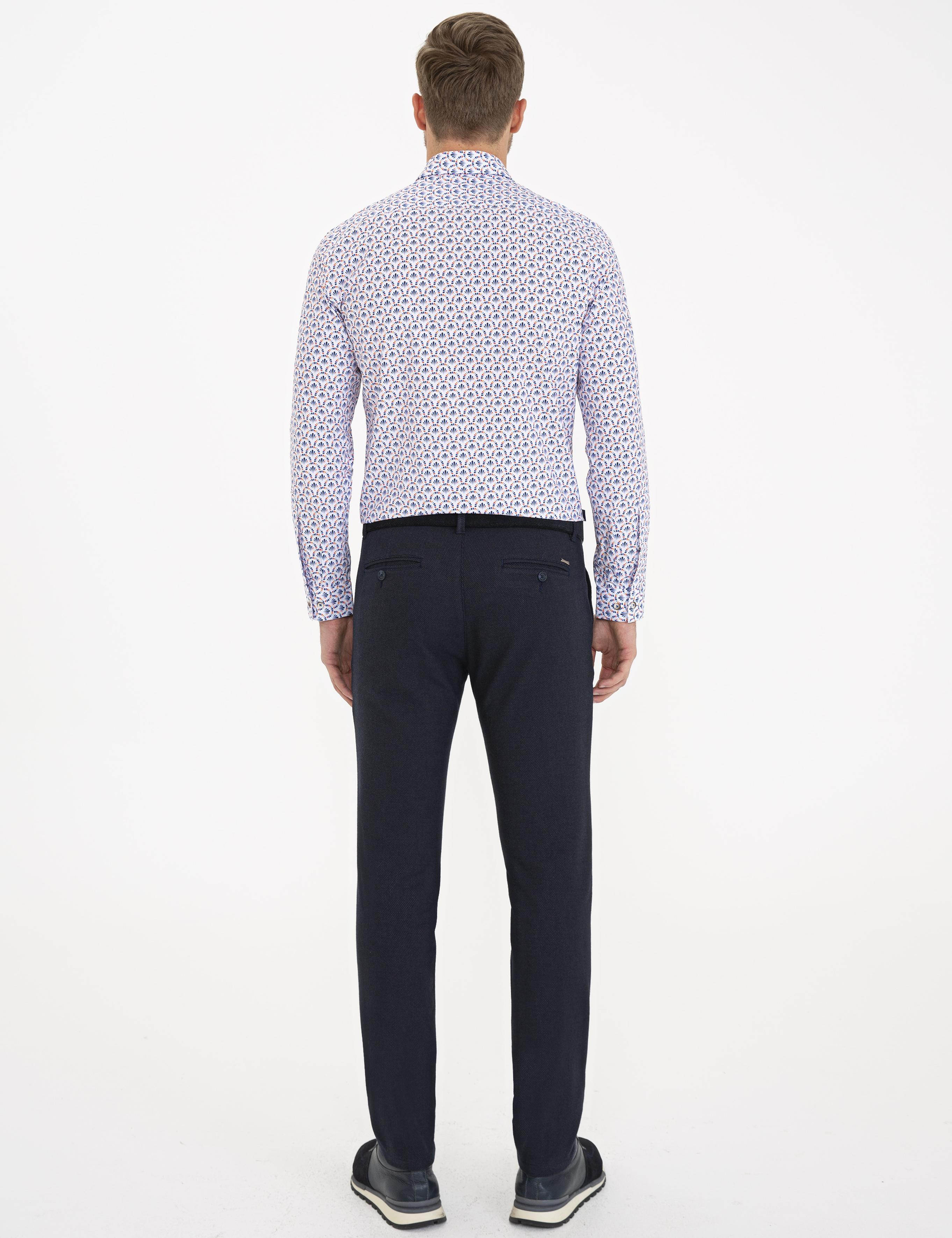 Lacivert Slim Fit Kanvas Pantolon