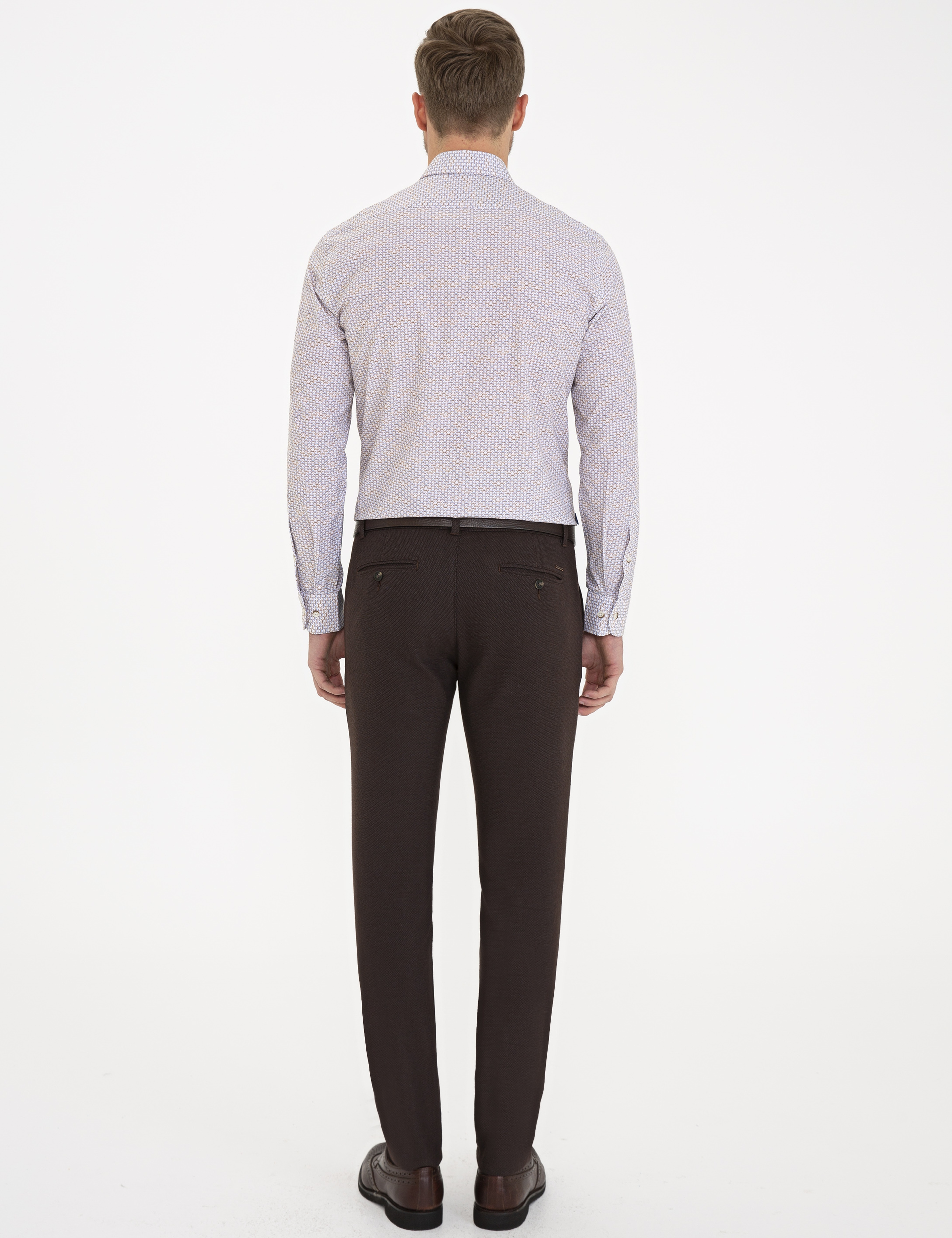 Kahverengi Slim Fit Kanvas Pantolon - Image 3