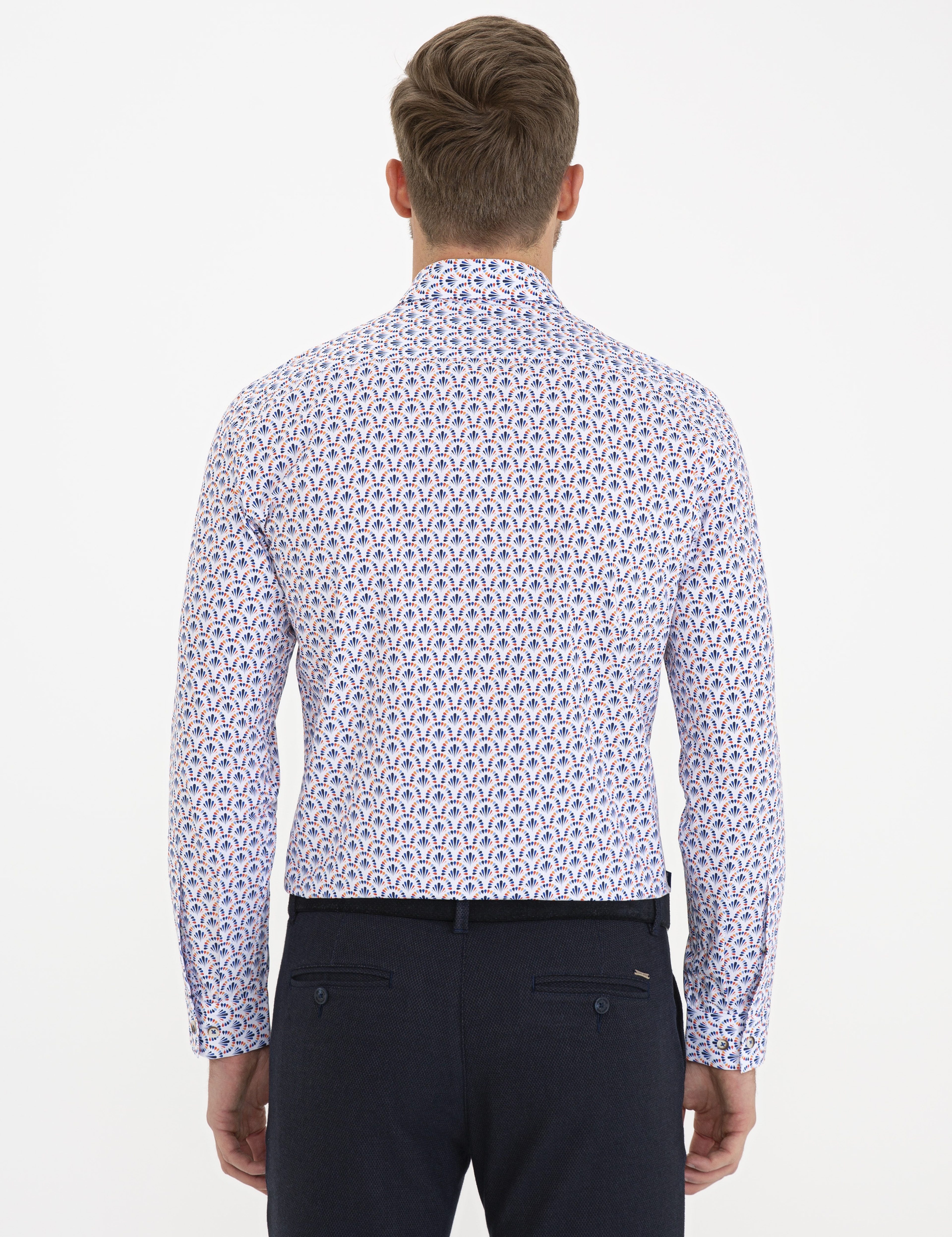 Lacivert Slim Fit Uzun Kollu Gömlek