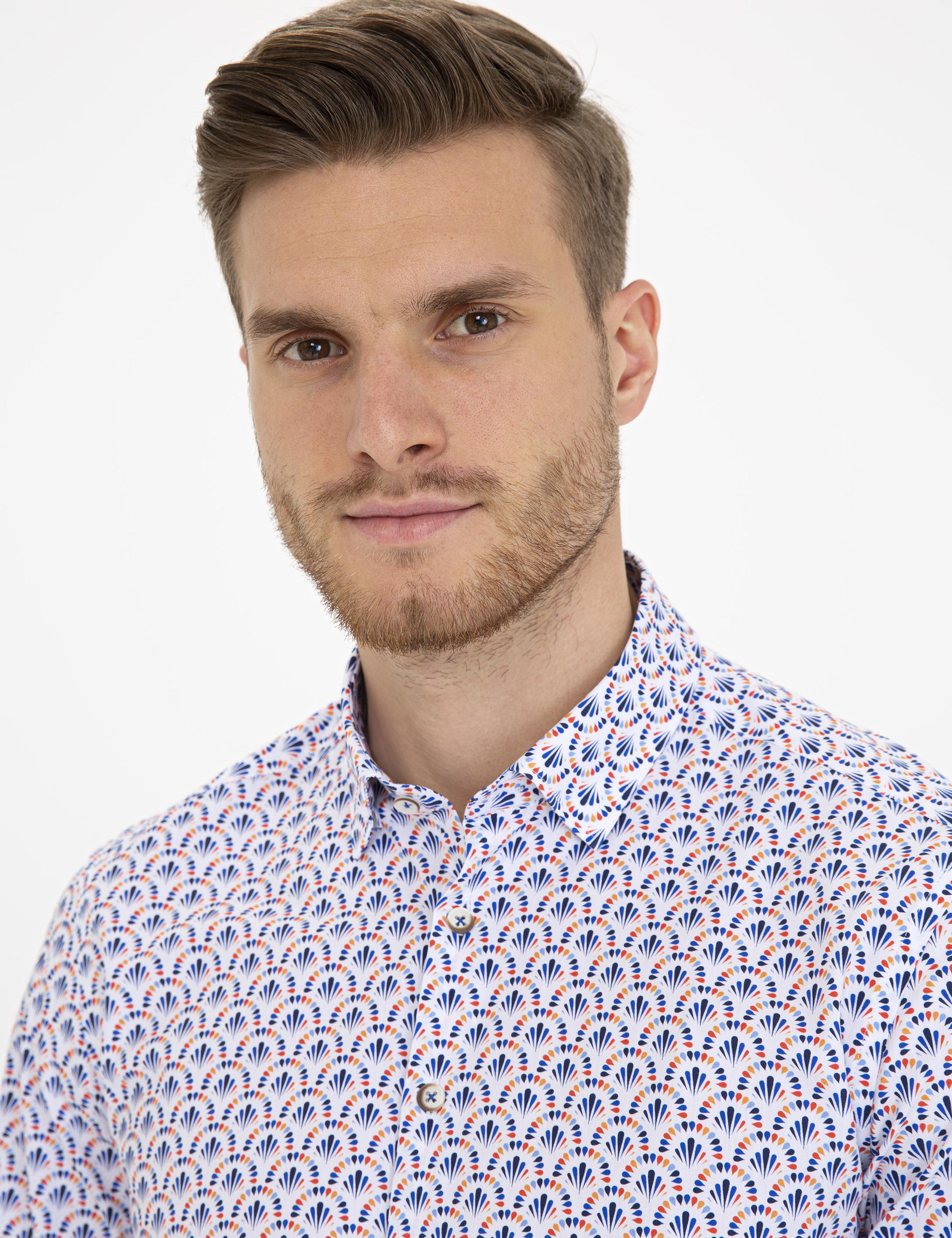 Lacivert Slim Fit Uzun Kollu Gömlek