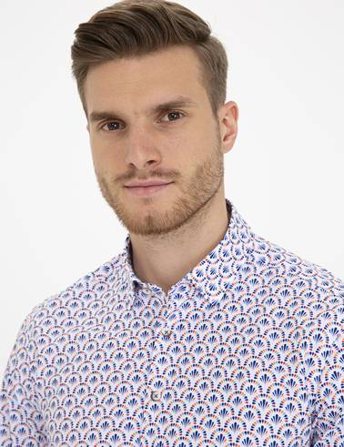 Lacivert Slim Fit Uzun Kollu Gömlek