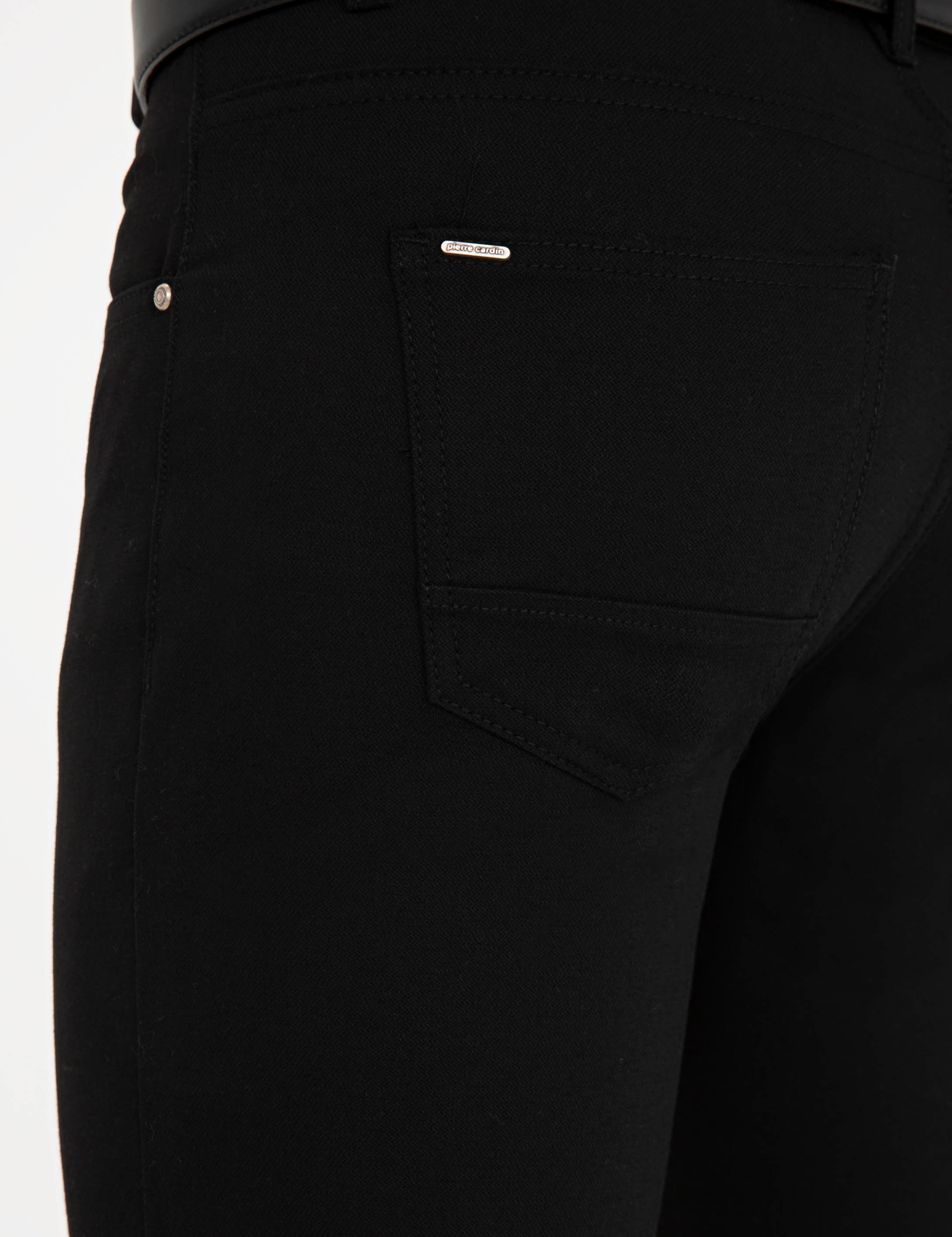 Siyah Slim Fit Kanvas Pantolon - Image 4