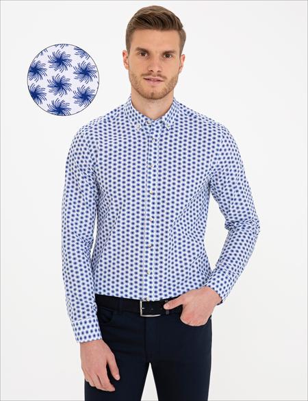 Lacivert Slim Fit Uzun Kollu Gömlek - 50232969001