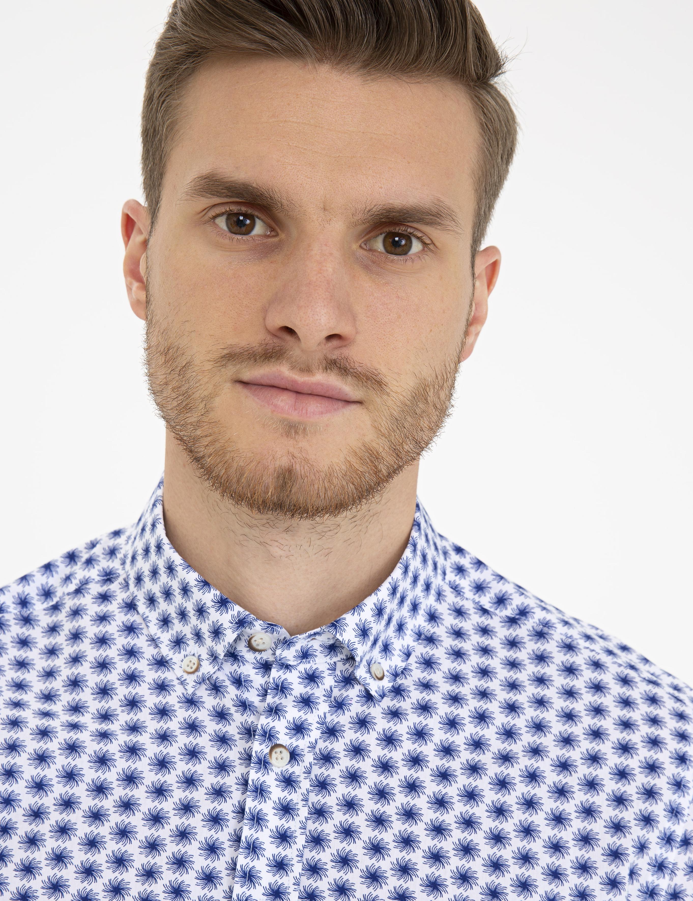 Lacivert Slim Fit Uzun Kollu Gömlek