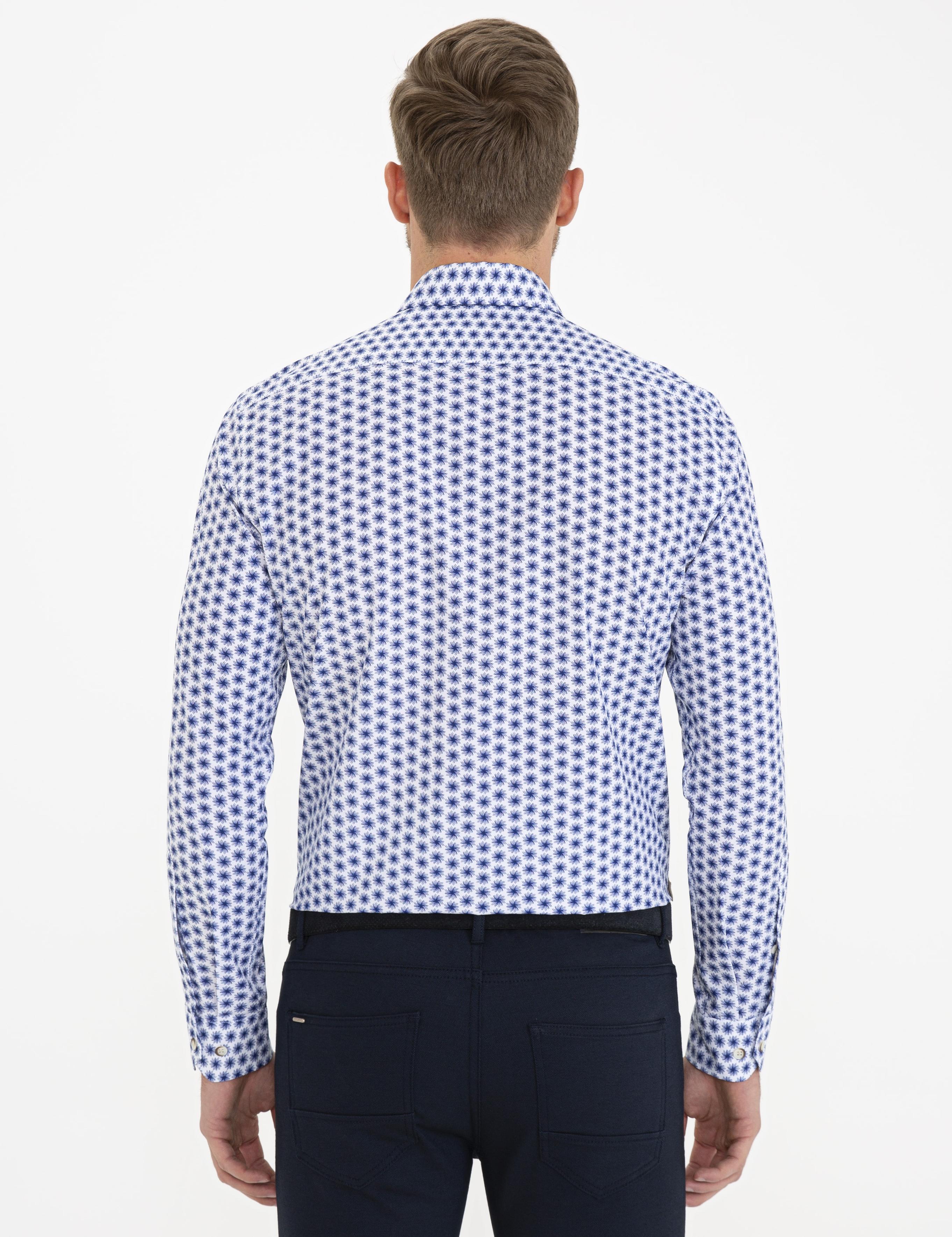 Lacivert Slim Fit Uzun Kollu Gömlek