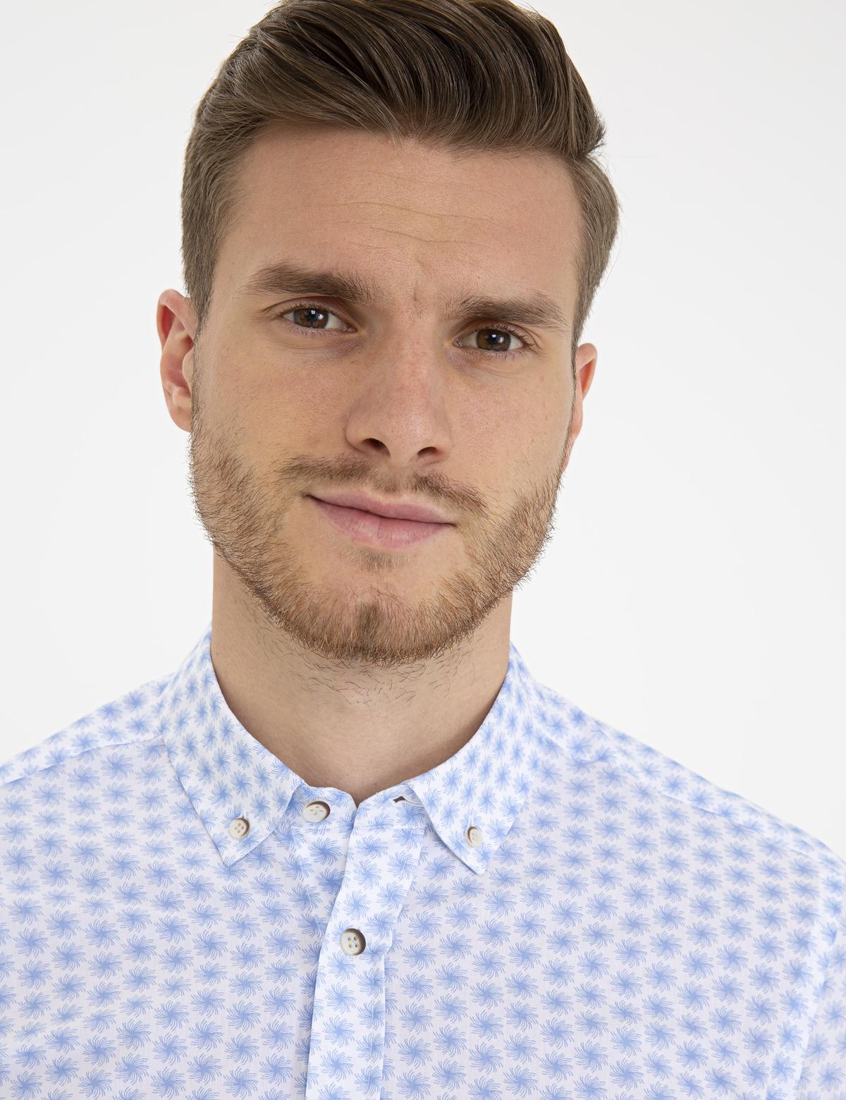 Açık Mavi Slim Fit Uzun Kollu Gömlek - 50232969011