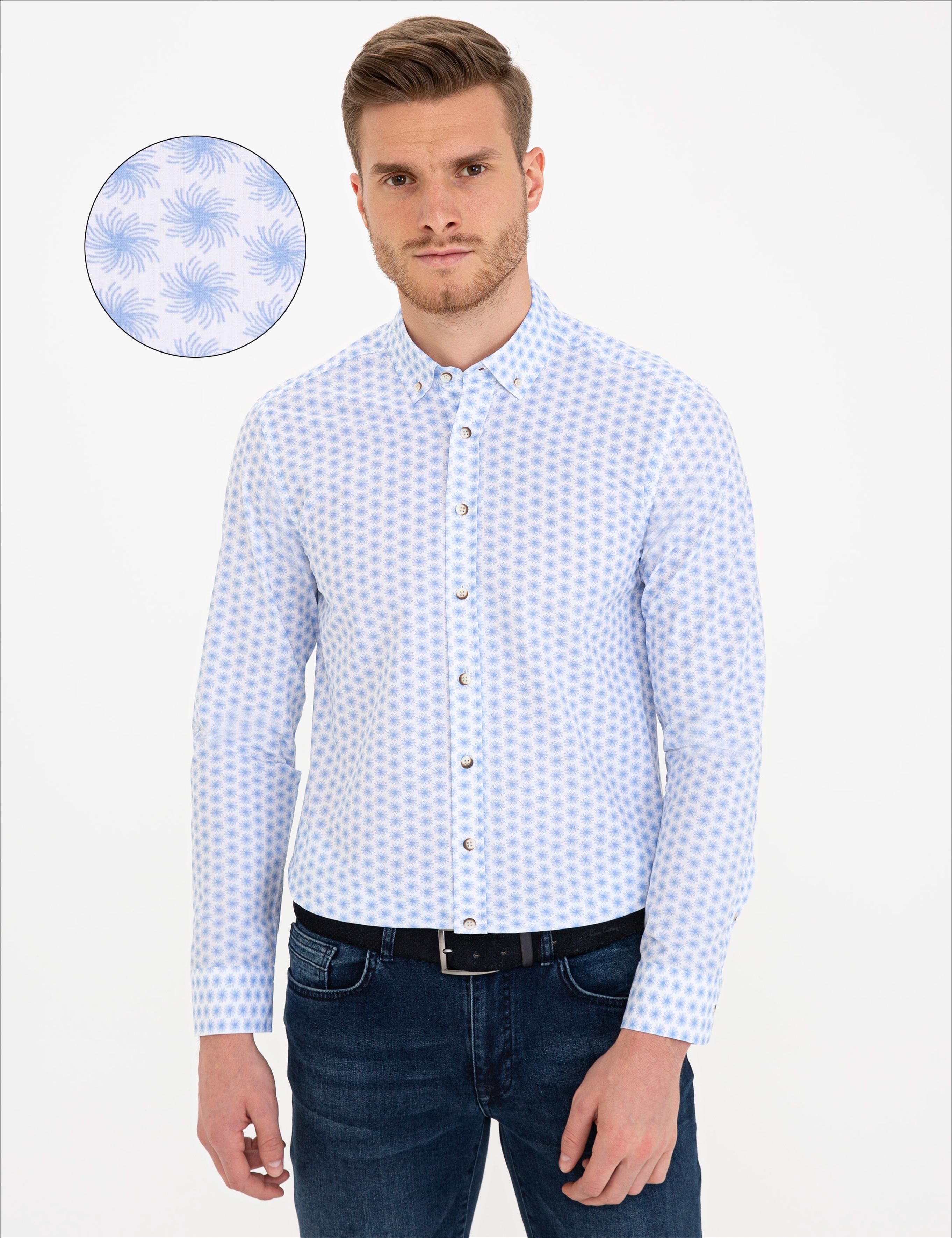 Açık Mavi Slim Fit Uzun Kollu Gömlek