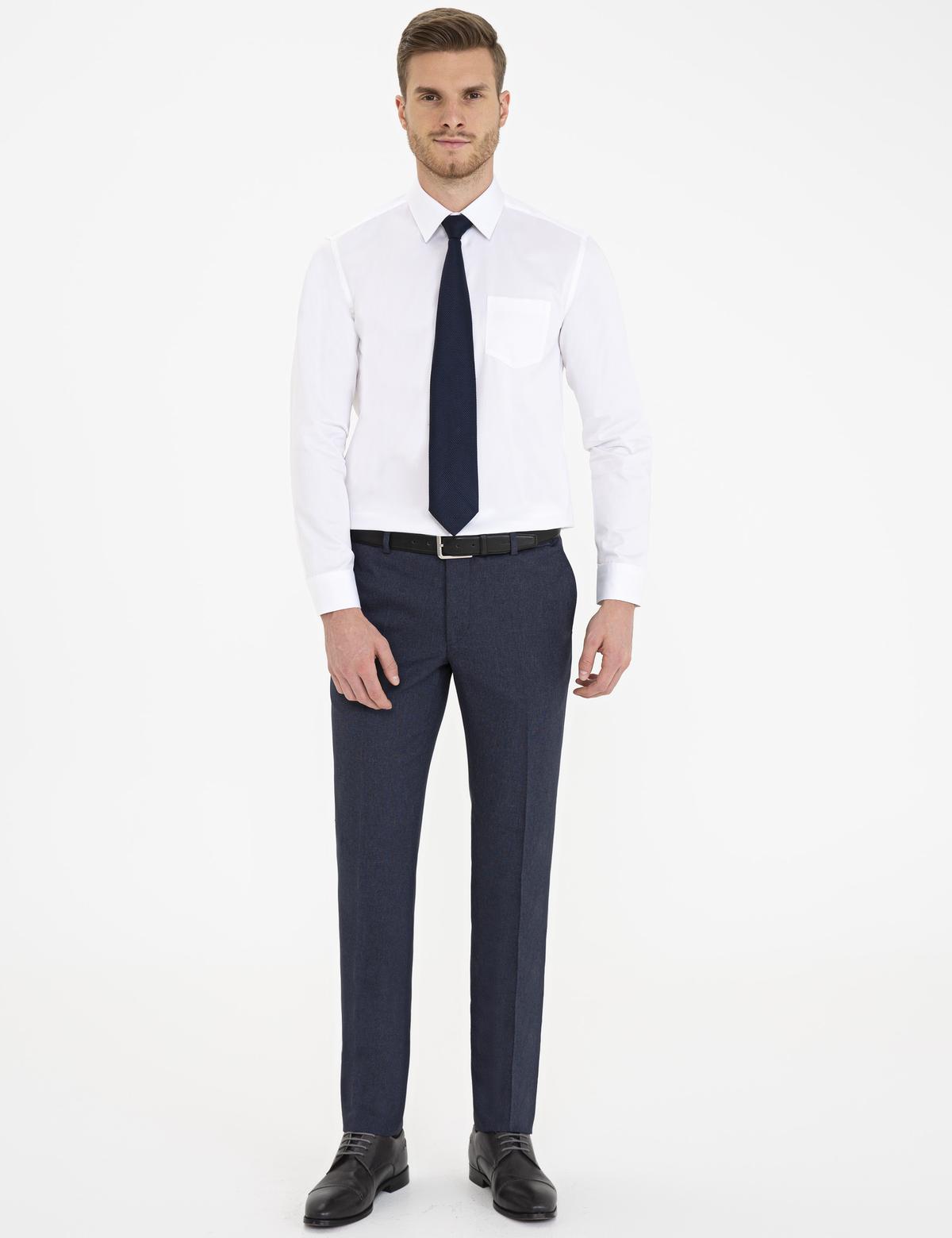 Beyaz Regular Fit Uzun Kollu Basic Gömlek - 50236032002