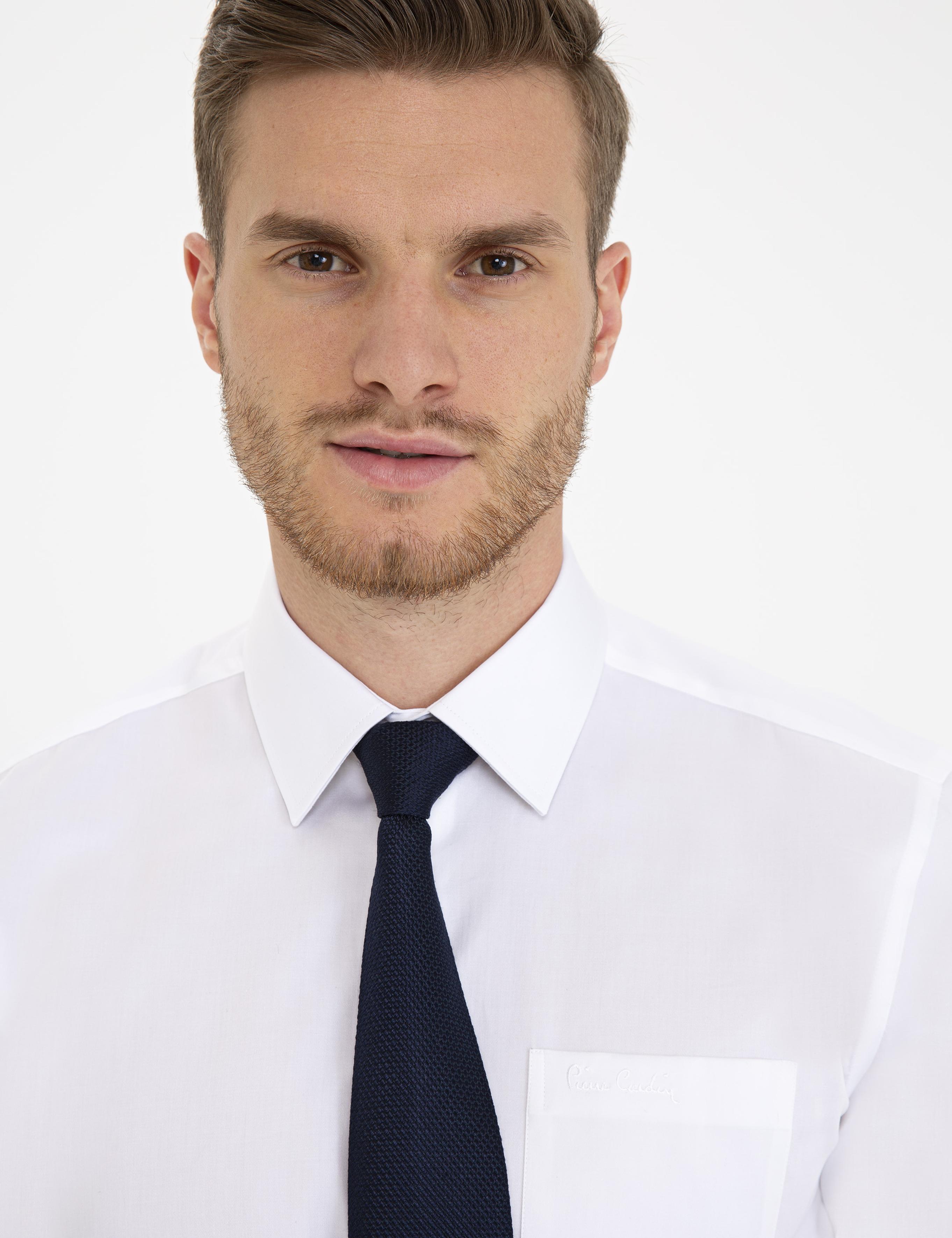 Beyaz Regular Fit Uzun Kollu Basic Gömlek