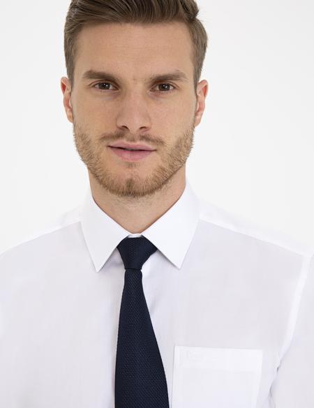 Beyaz Regular Fit Uzun Kollu Basic Gömlek - 50236032002