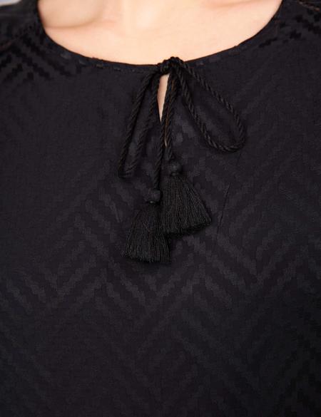 Siyah Comfort Fit Bluz - 50204428047