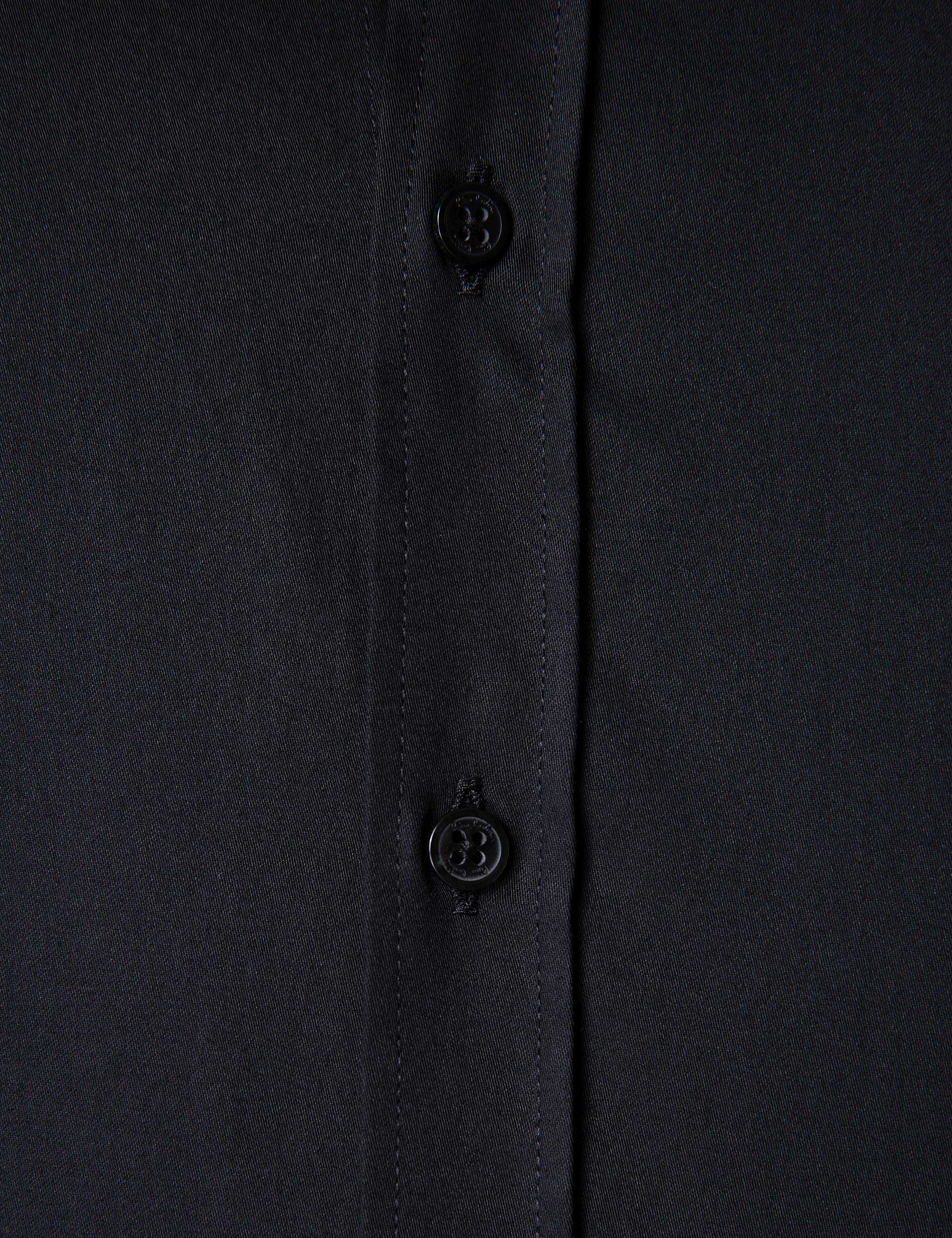 Siyah Slim Fit Basic Gömlek - Image 6