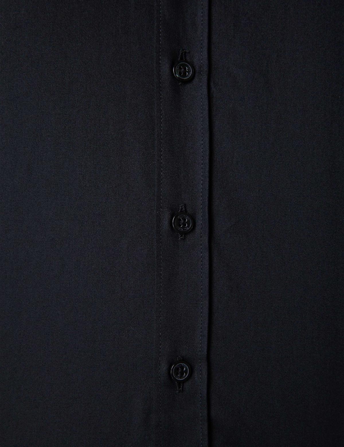 Siyah Slim Fit Uzun Kollu Basic Gömlek - 50204566013