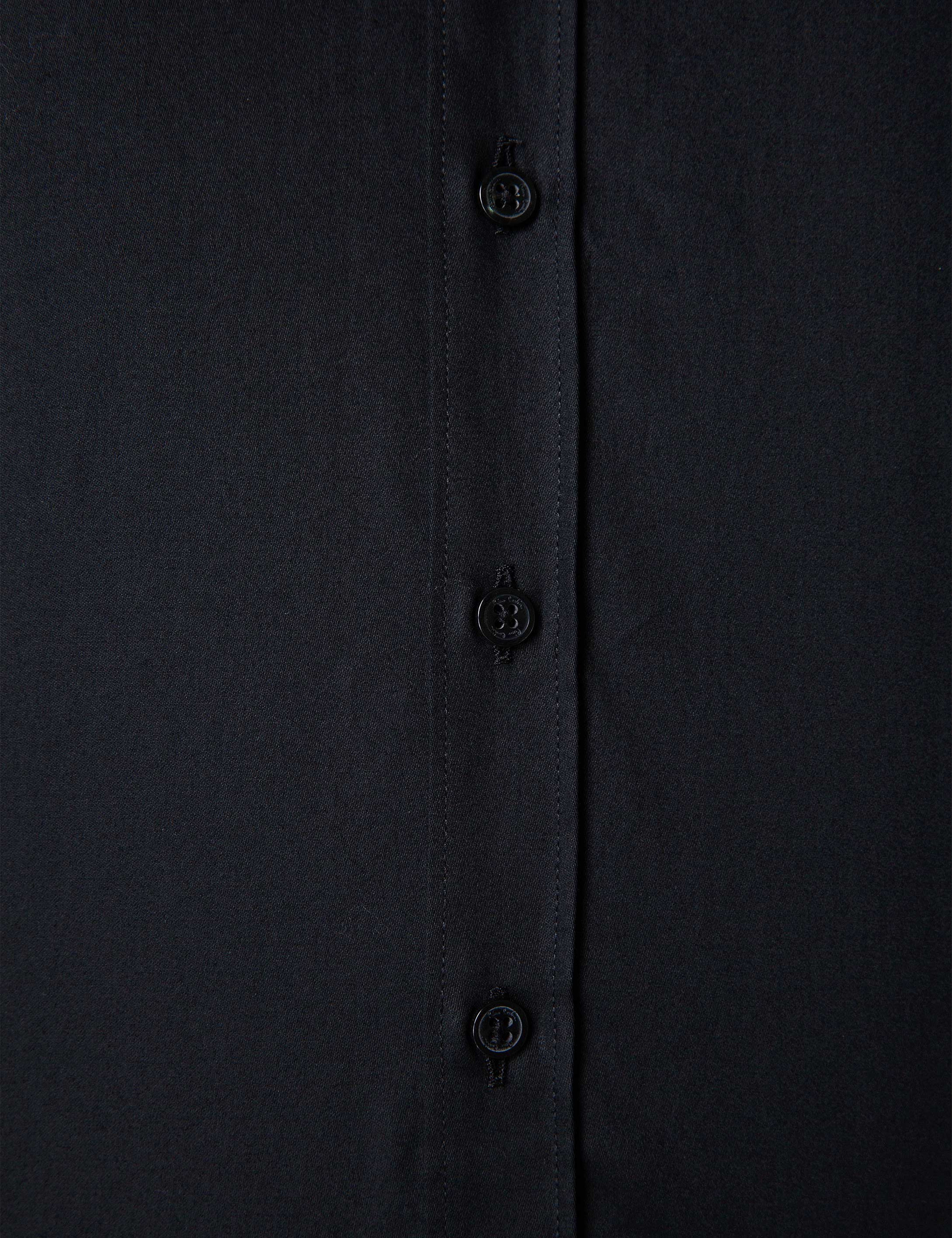Siyah Slim Fit Uzun Kollu Basic Gömlek - Image 6
