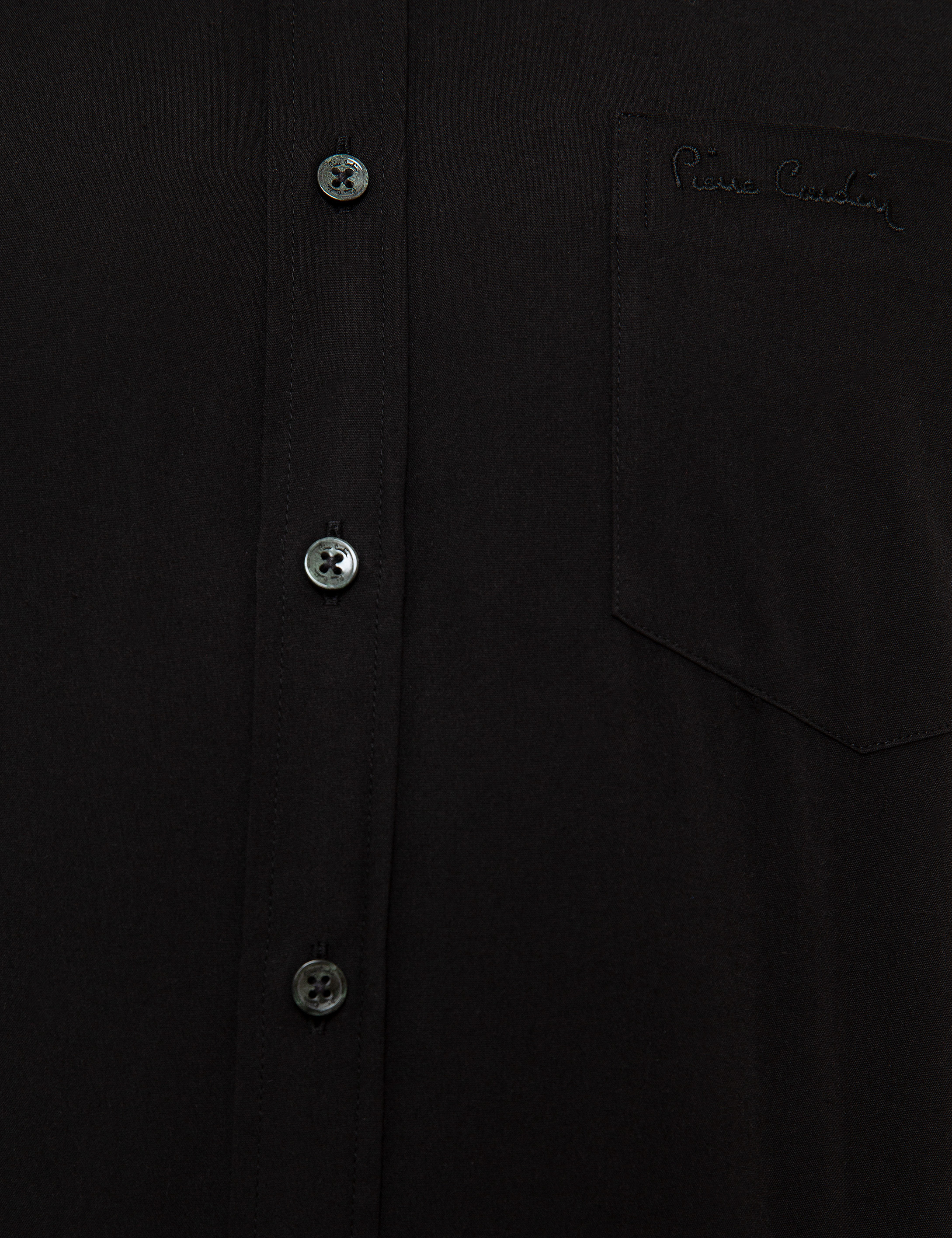 Siyah Regular Fit Kısa Kollu Gömlek - Image 6