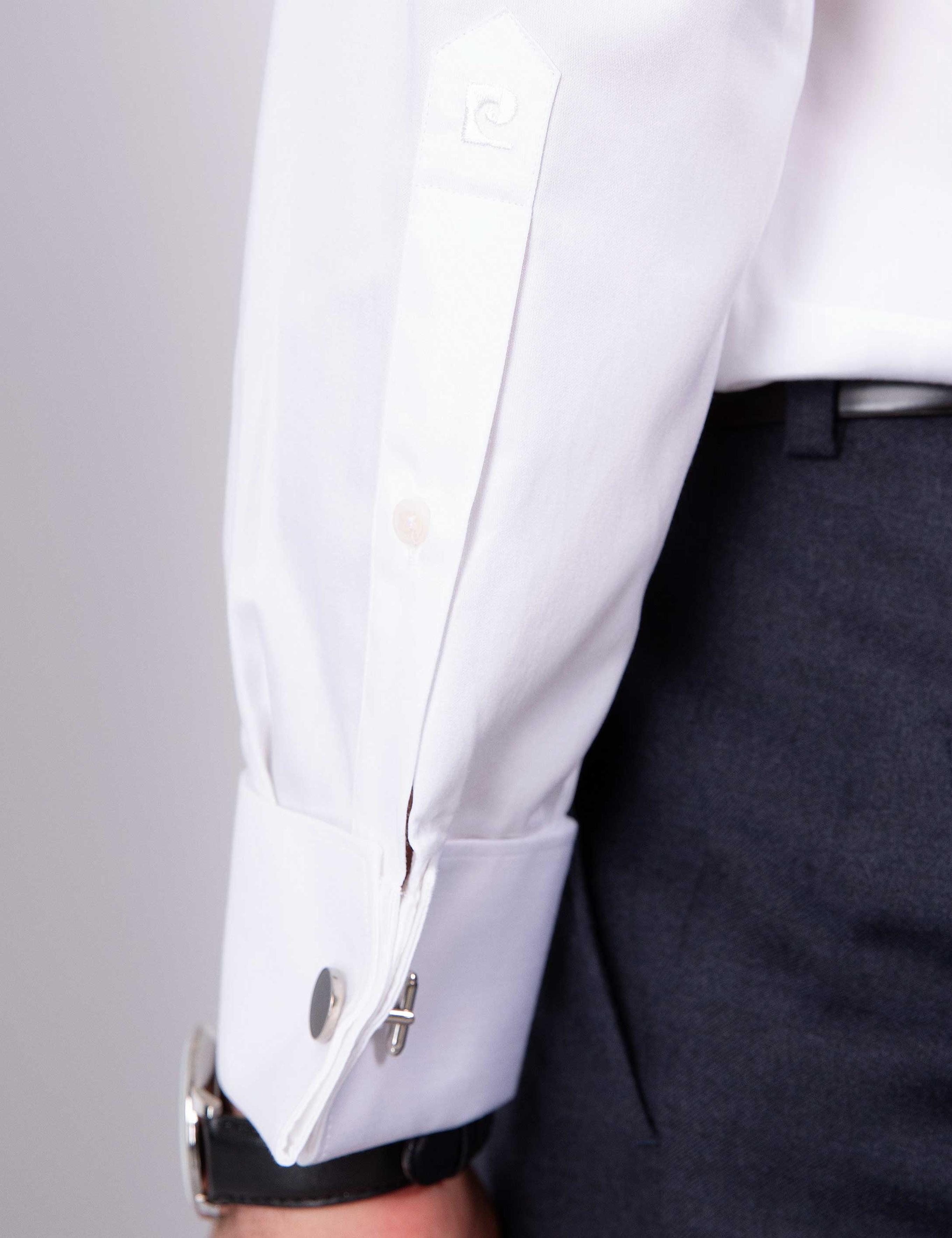 Beyaz Slim Fit Smokin Gömlek