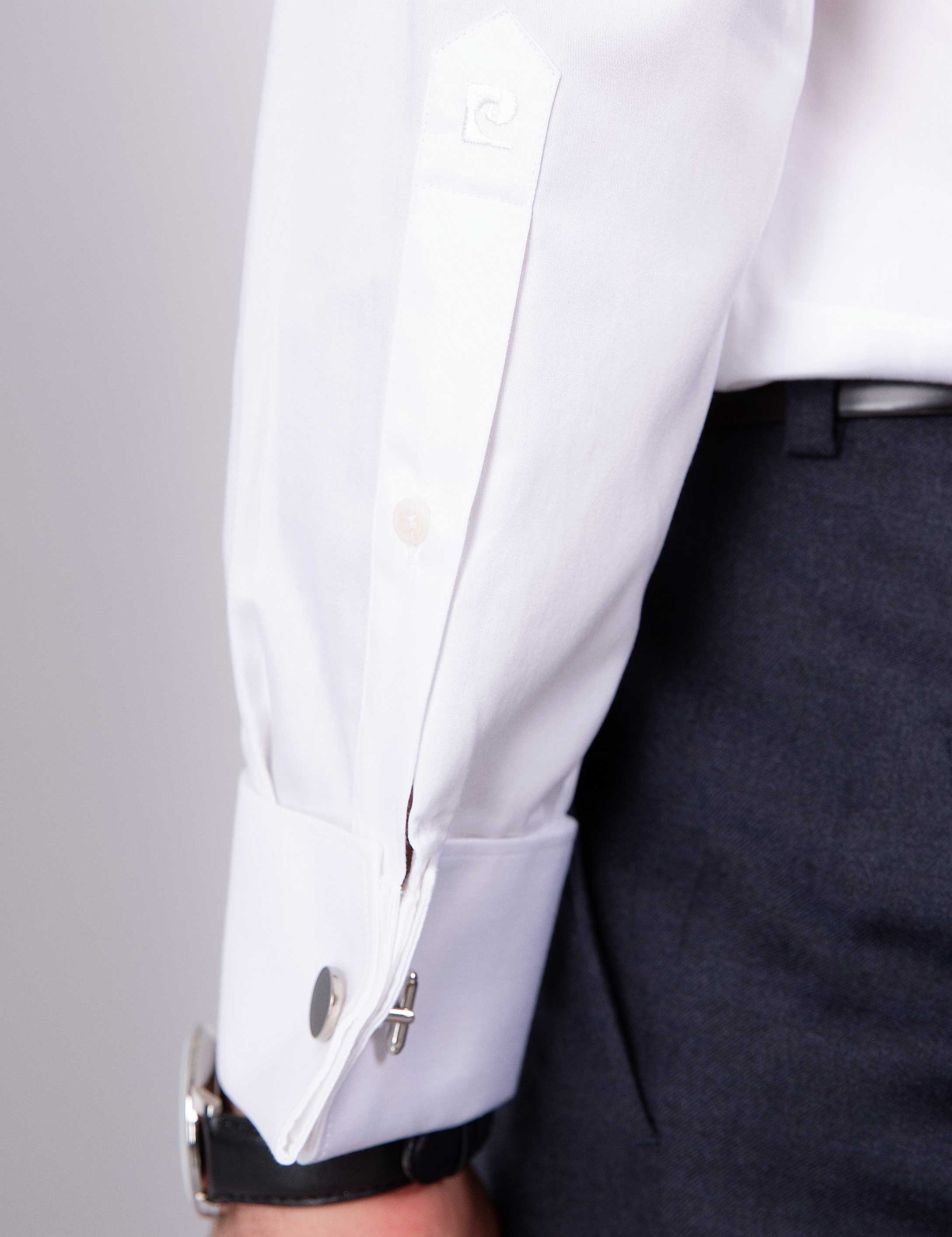 Beyaz Slim Fit Smokin Gömlek - Image 6