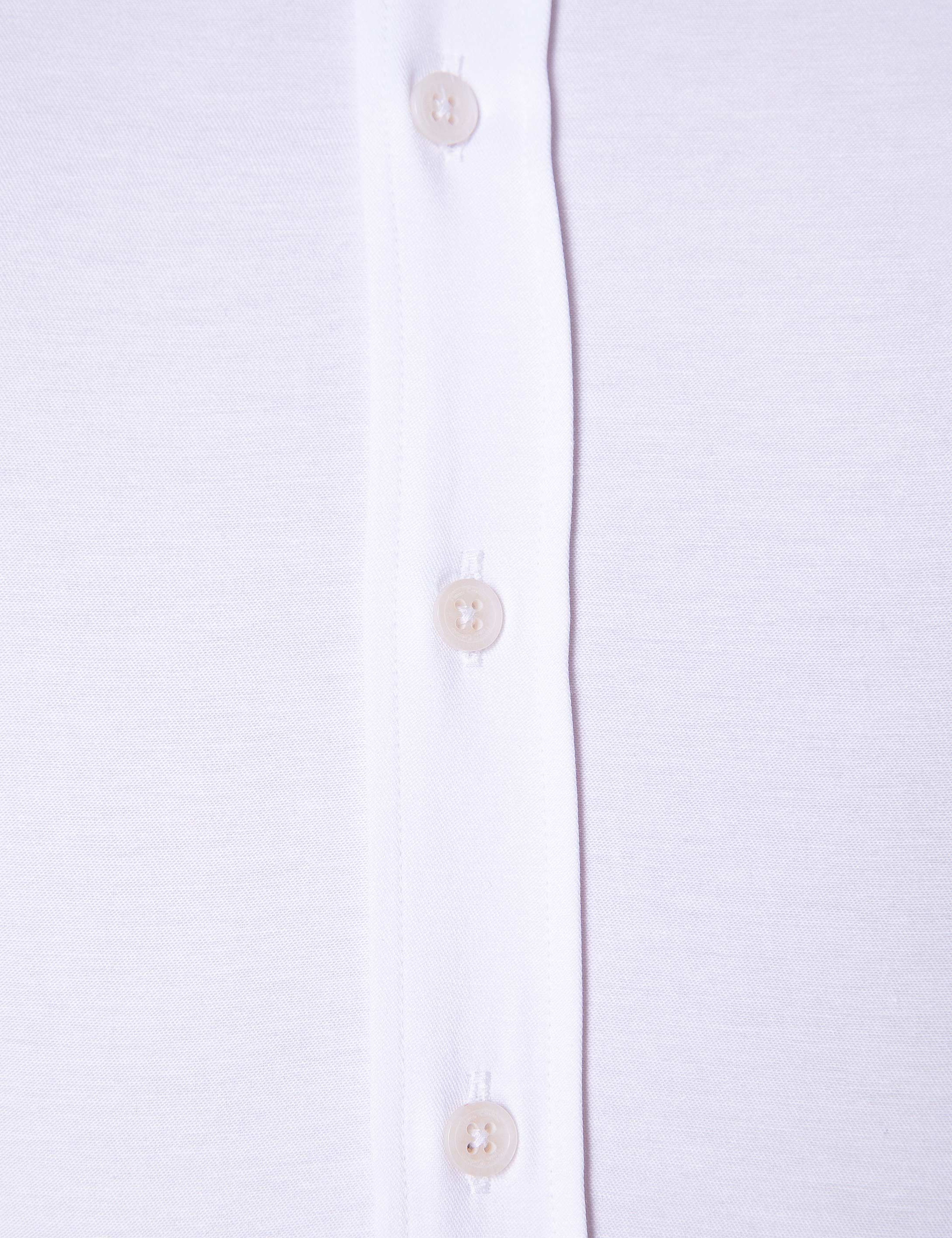 Beyaz Slim Fit Uzun Kollu Basic Gömlek - Image 6