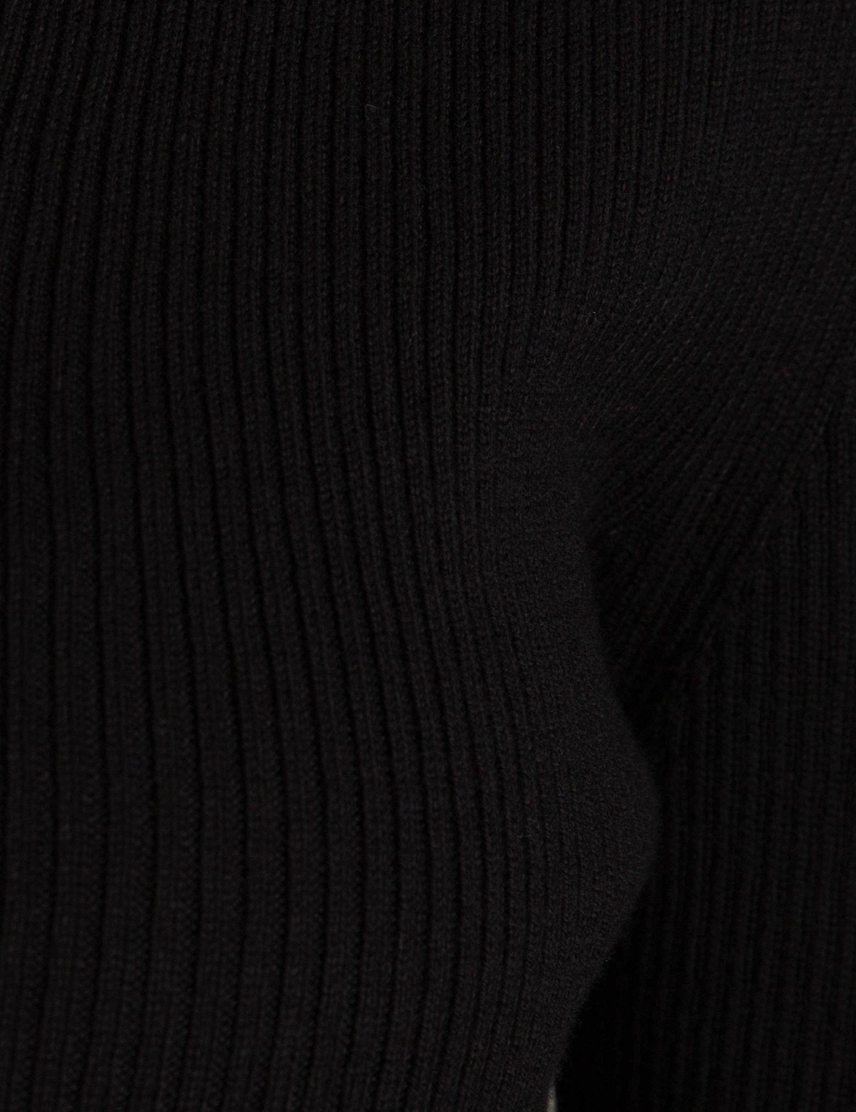 Siyah Slim Fit V Yaka Triko Kazak