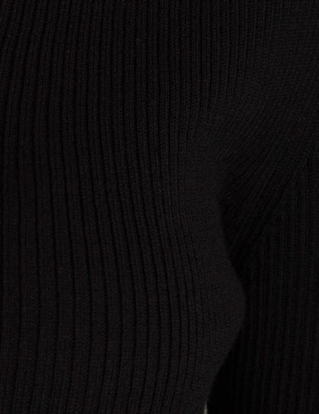 Siyah Slim Fit V Yaka Triko Kazak - 50197344028