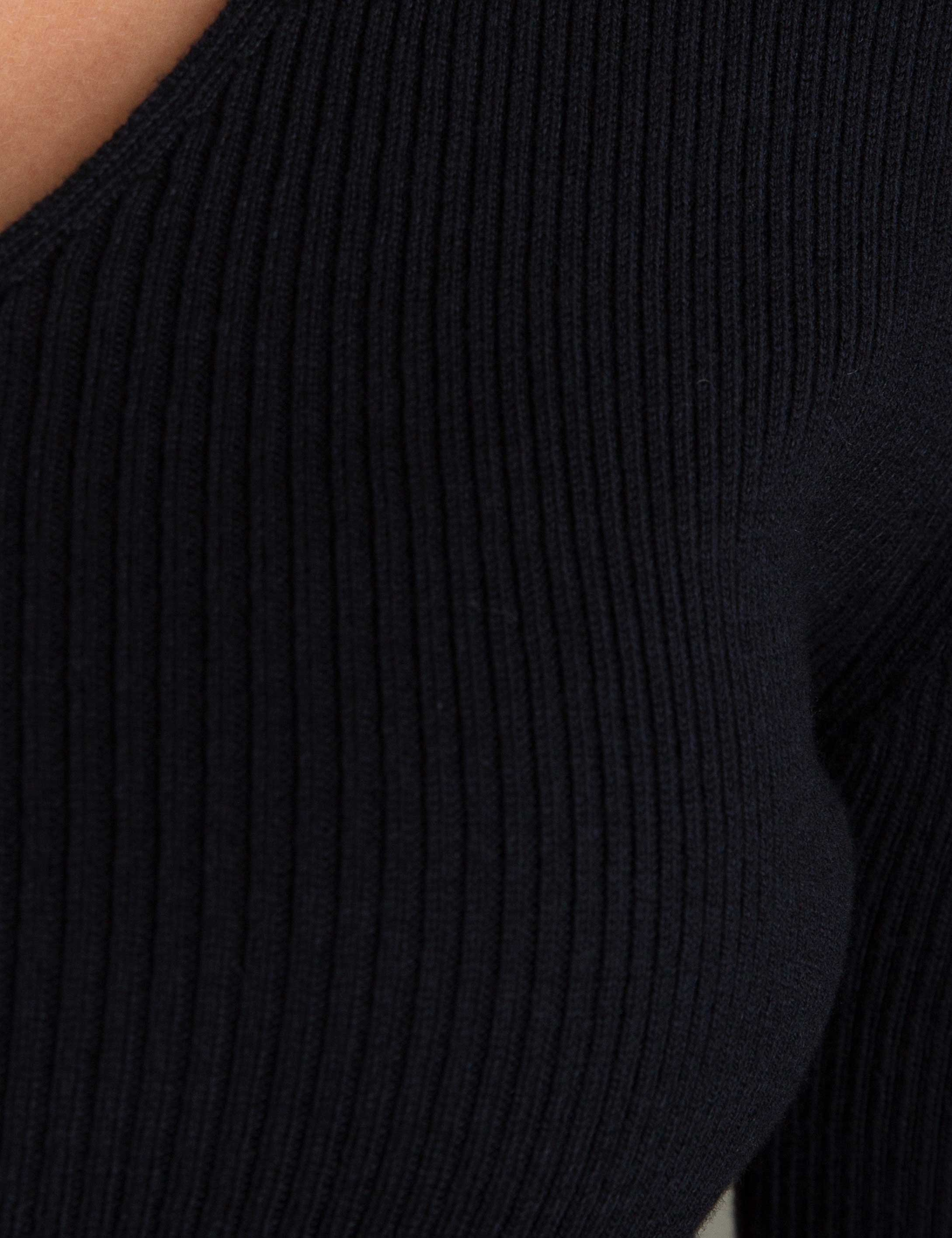 Lacivert Slim Fit V Yaka Triko Kazak - Image 5