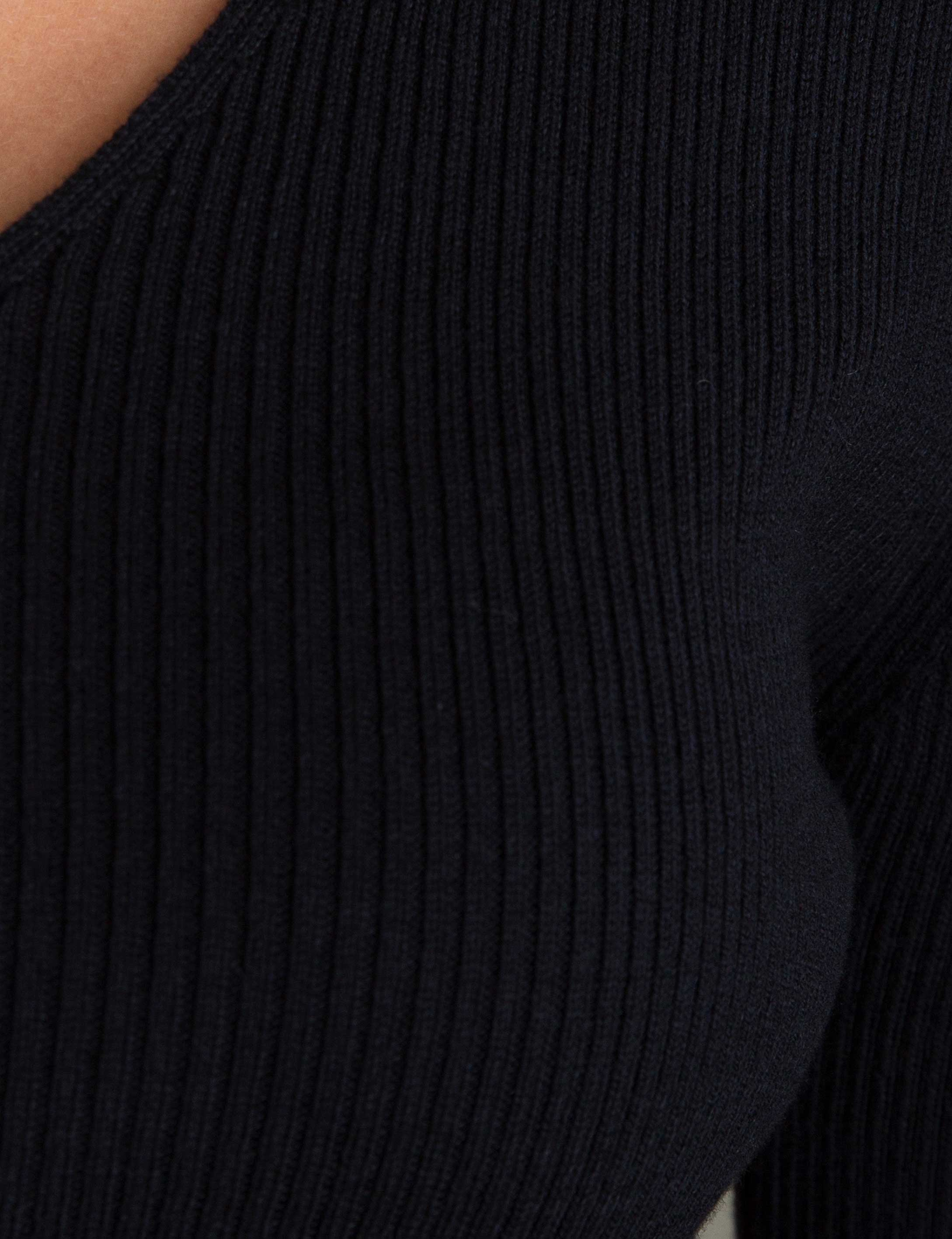 Lacivert Slim Fit V Yaka Triko Kazak