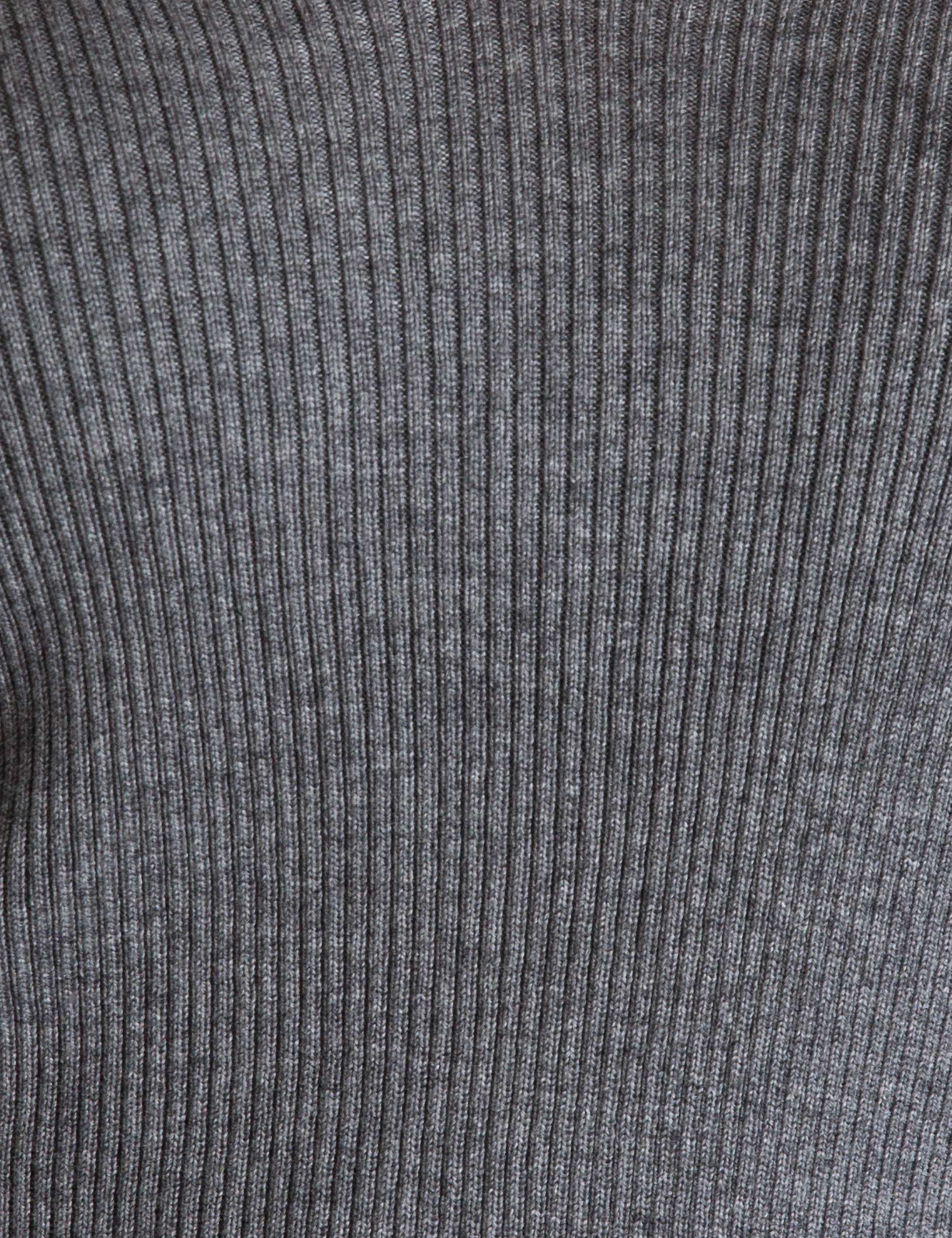 Gri Slim Fit V Yaka Triko Kazak