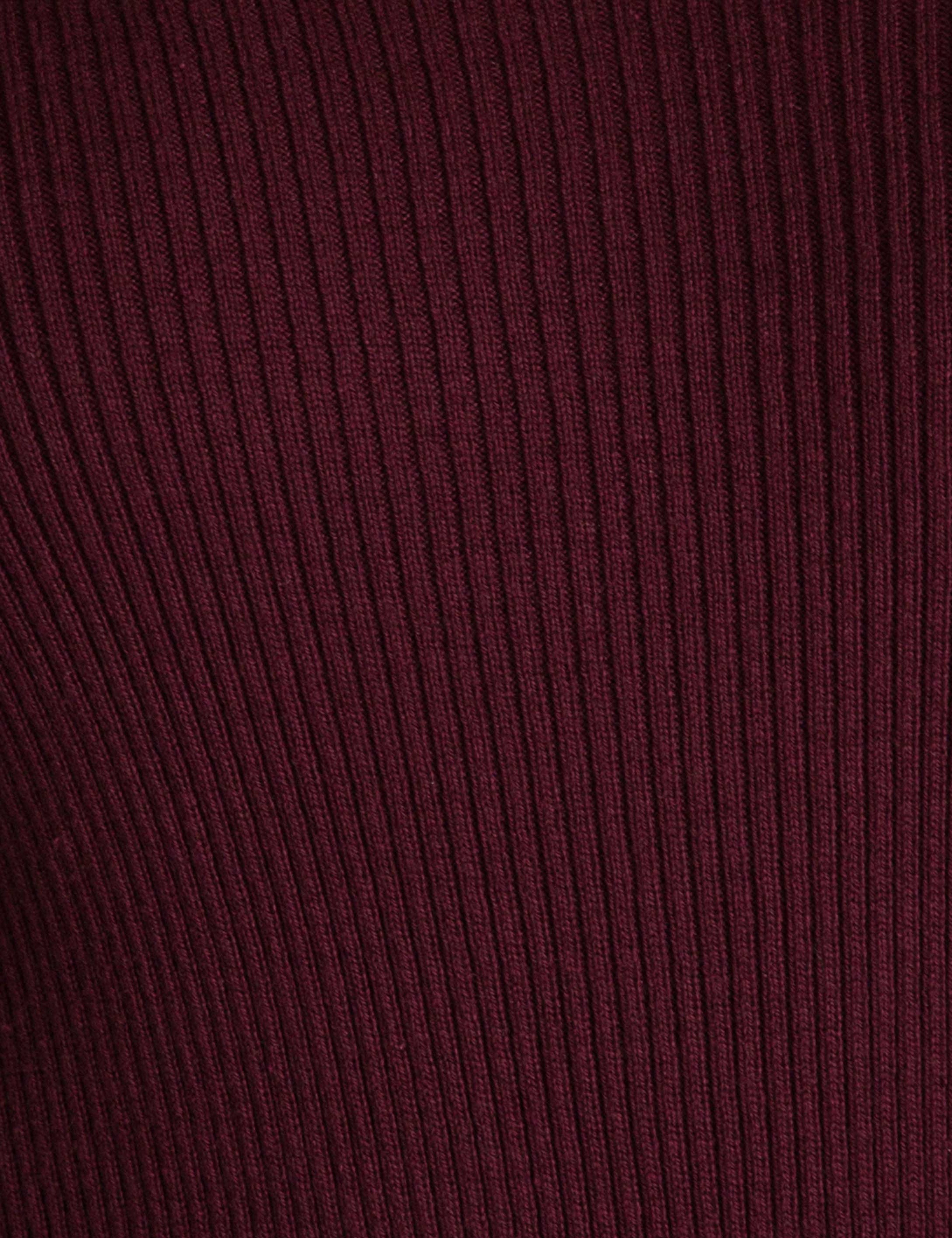 Bordo Slim Fit V Yaka Triko Kazak - Image 5