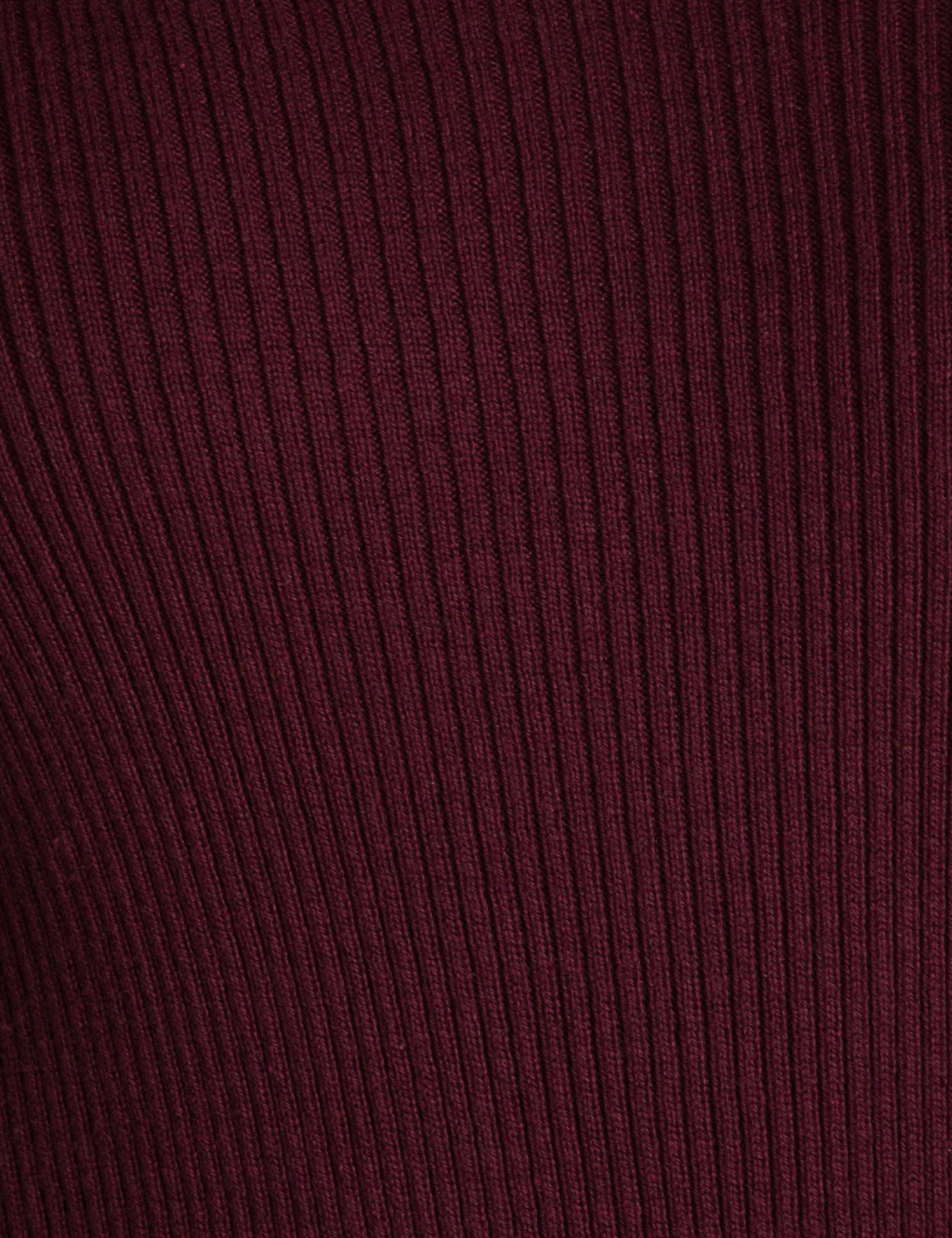 Bordo Slim Fit V Yaka Triko Kazak