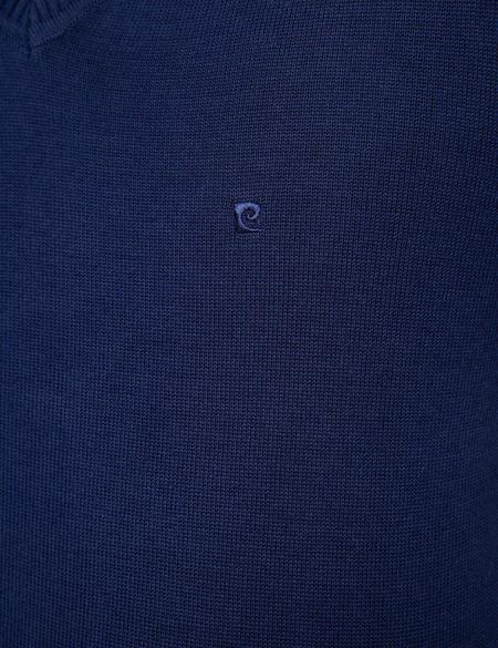 Lacivert Slim Fit V Yaka Basic Triko Kazak - 50205303014