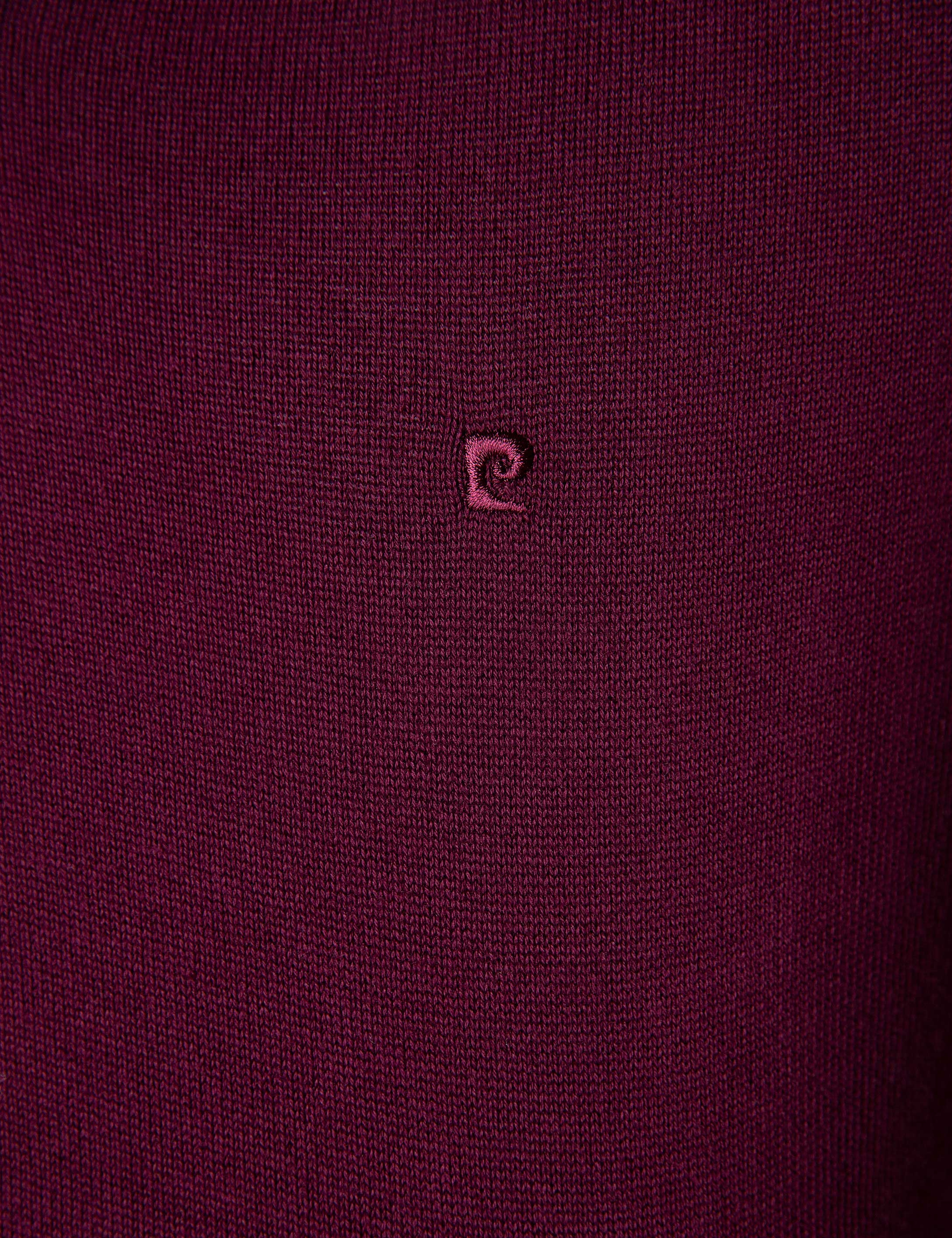 Bordo Slim Fit V Yaka Basic Triko Kazak