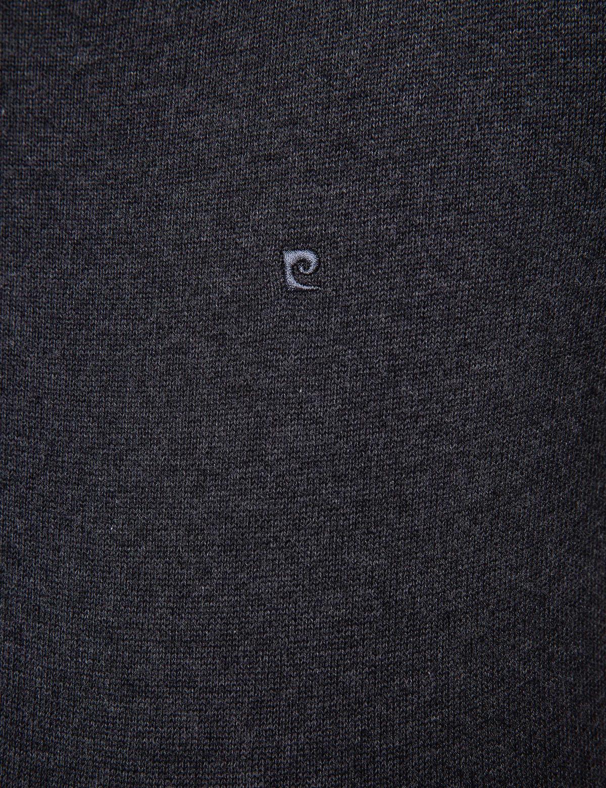 Antrasit Melanj Slim Fit V Yaka Basic Triko Kazak - 50205303032