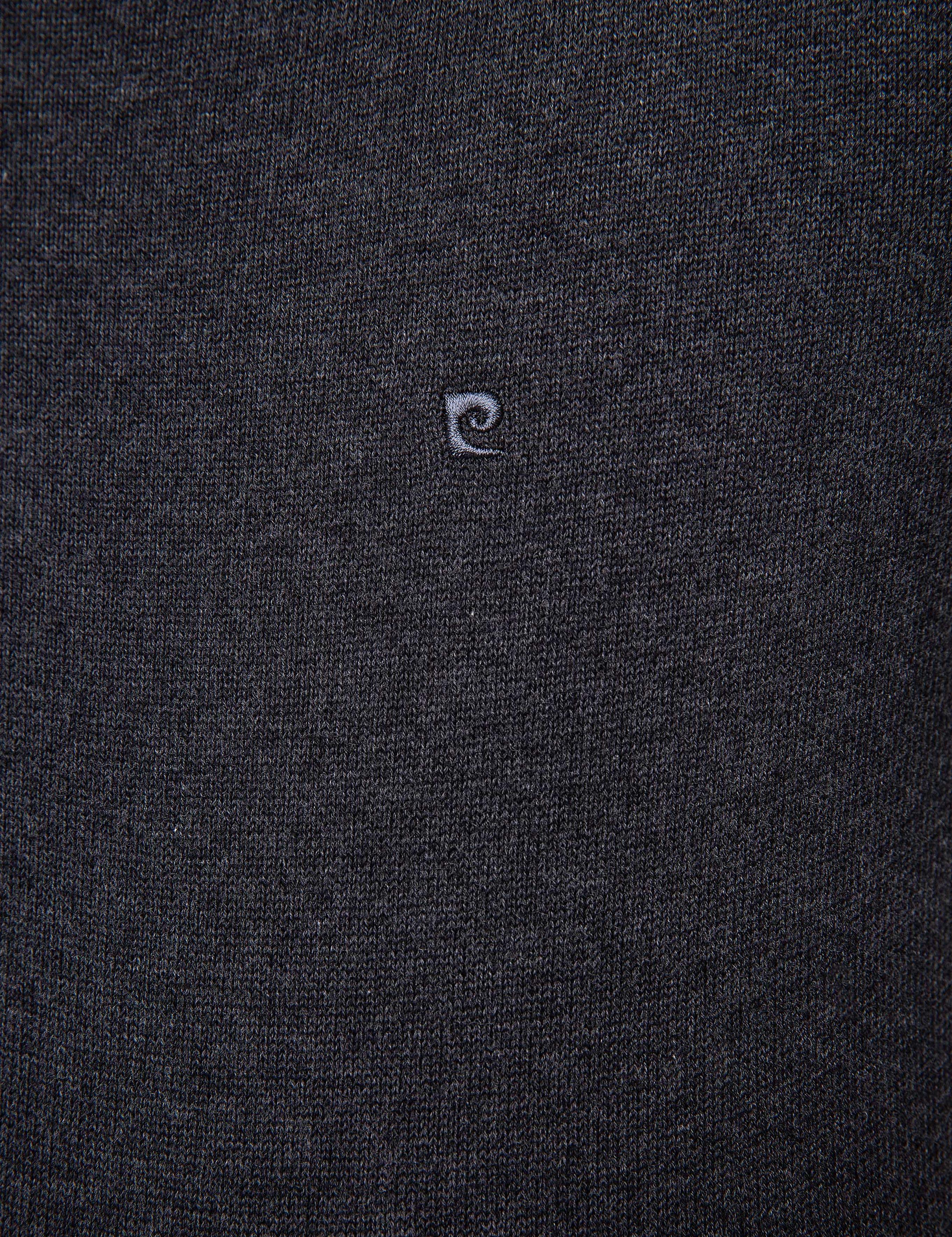 Antrasit Melanj Slim Fit V Yaka Basic Triko Kazak