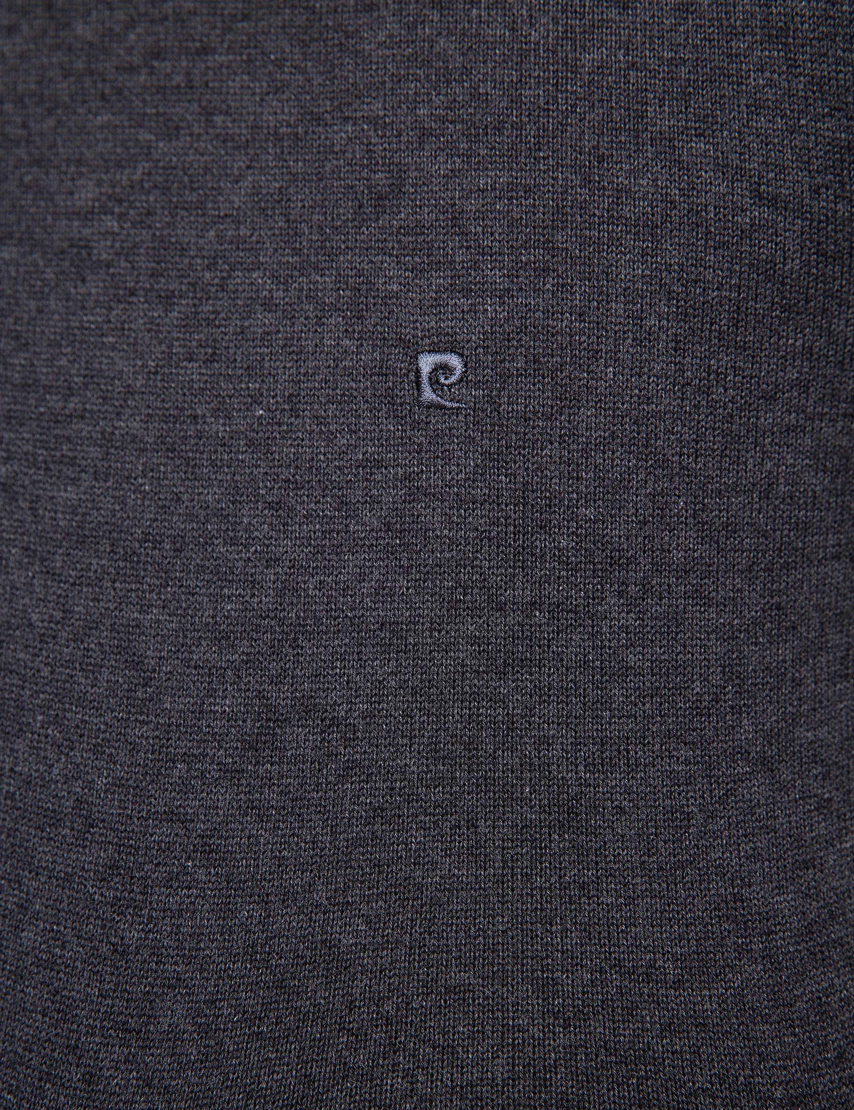 Antrasit Melanj Slim Fit Yarım Balıkçı Yaka Basic Triko Kazak