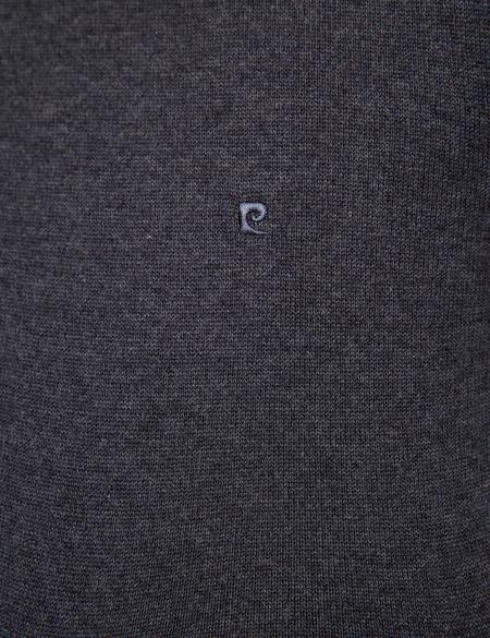 Antrasit Melanj Slim Fit Yarım Balıkçı Yaka Basic Triko Kazak - 50205305001