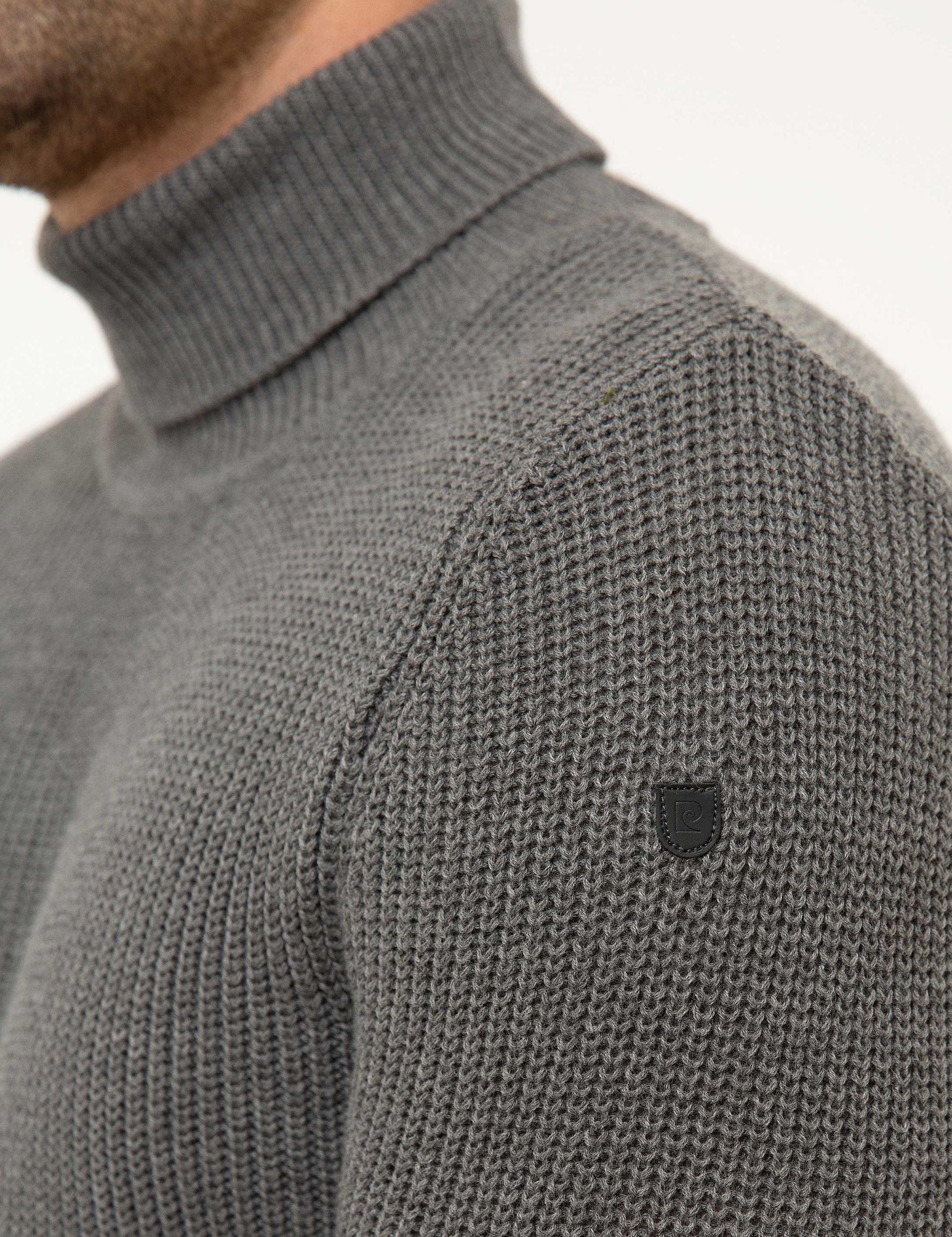 Gri Melanj Slim Fit Triko Kazak