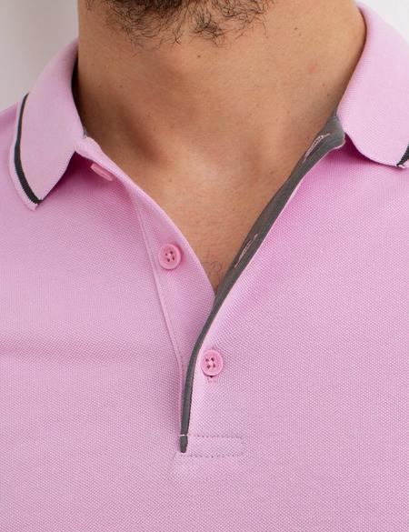 Pembe Slim Fit Polo Yaka T-Shirt - 50197145077
