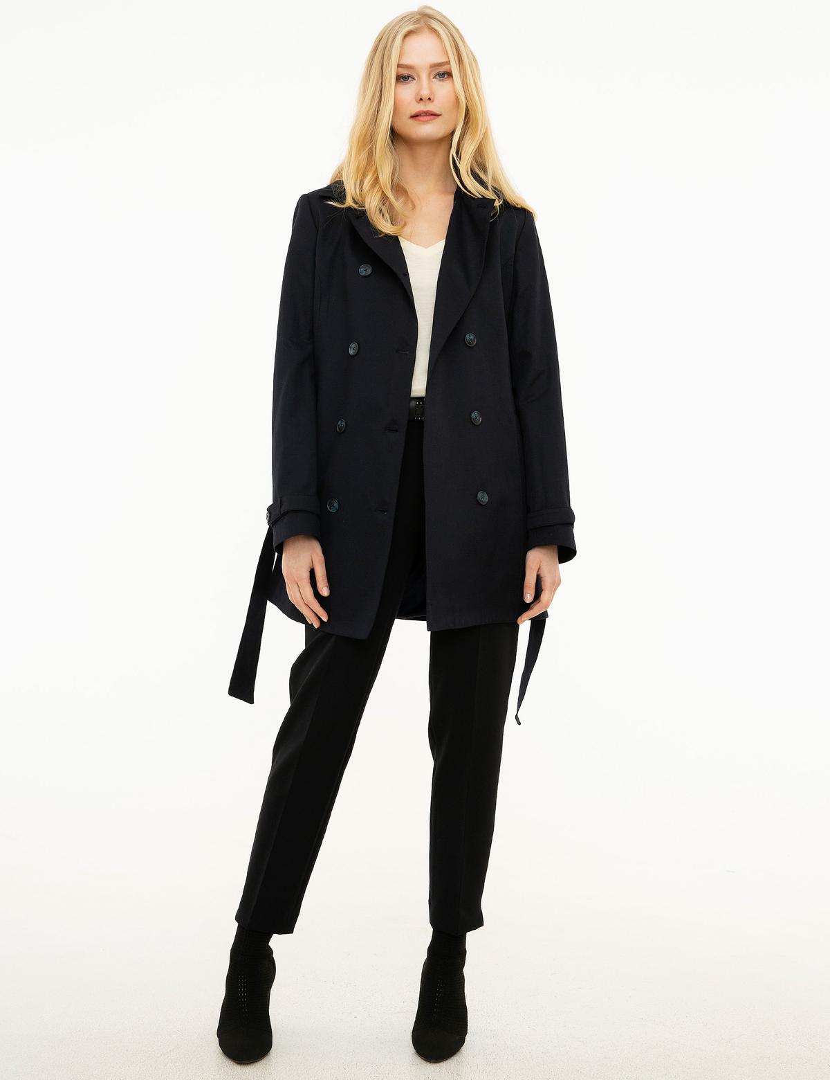 Lacivert Slim Fit Trençkot - 50198757011