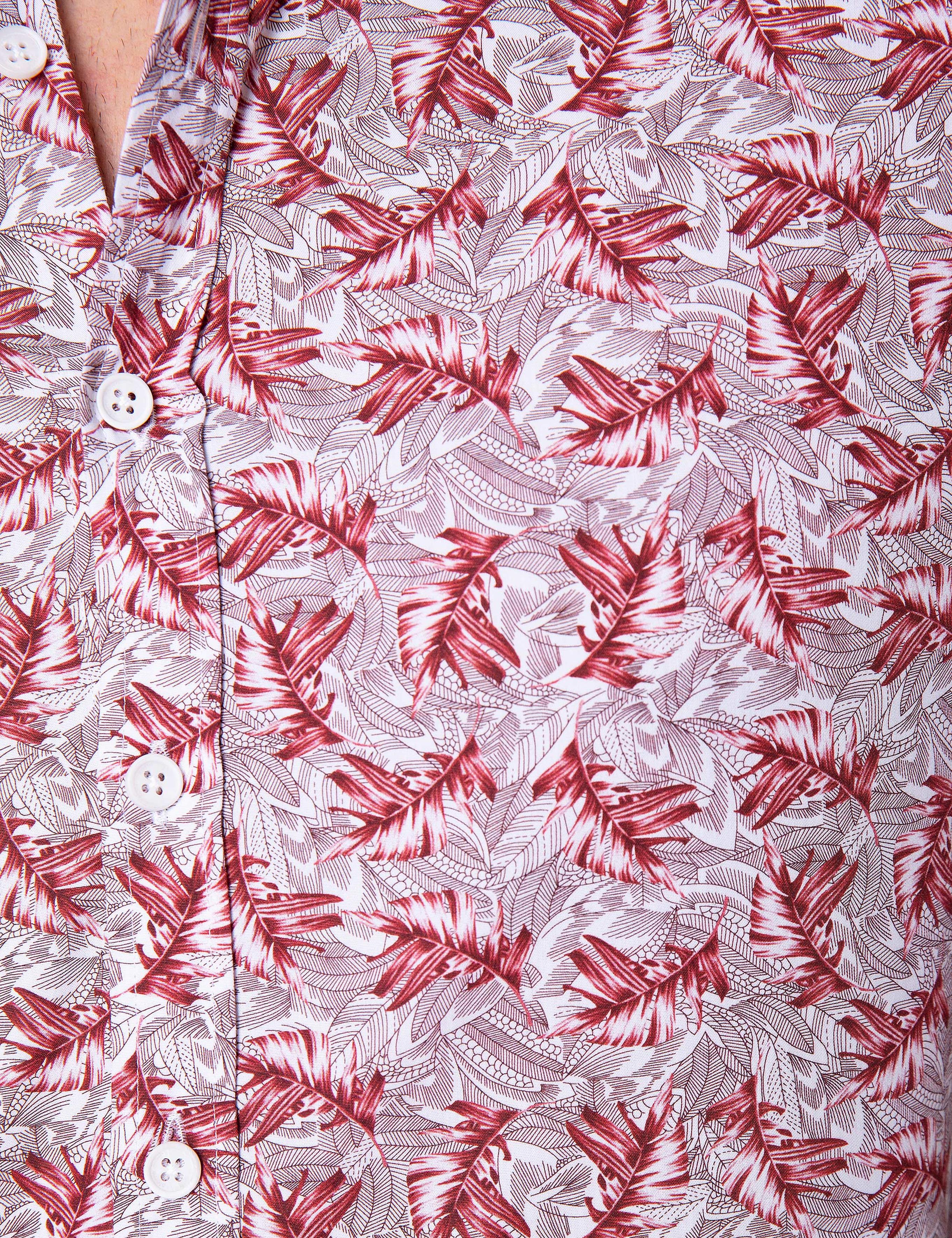 Bordo Slim Fit Uzun Kollu Gömlek