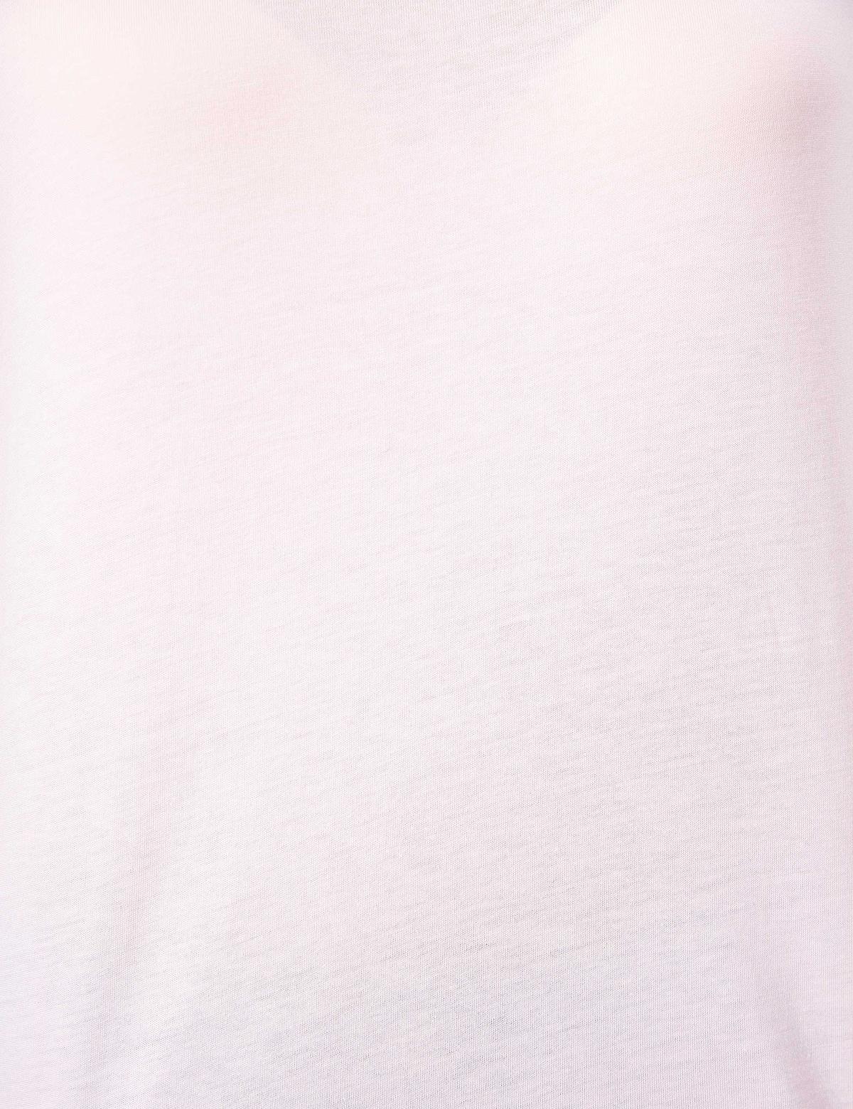 Toz Pembe Bisiklet Yaka Tişört - 50200752077