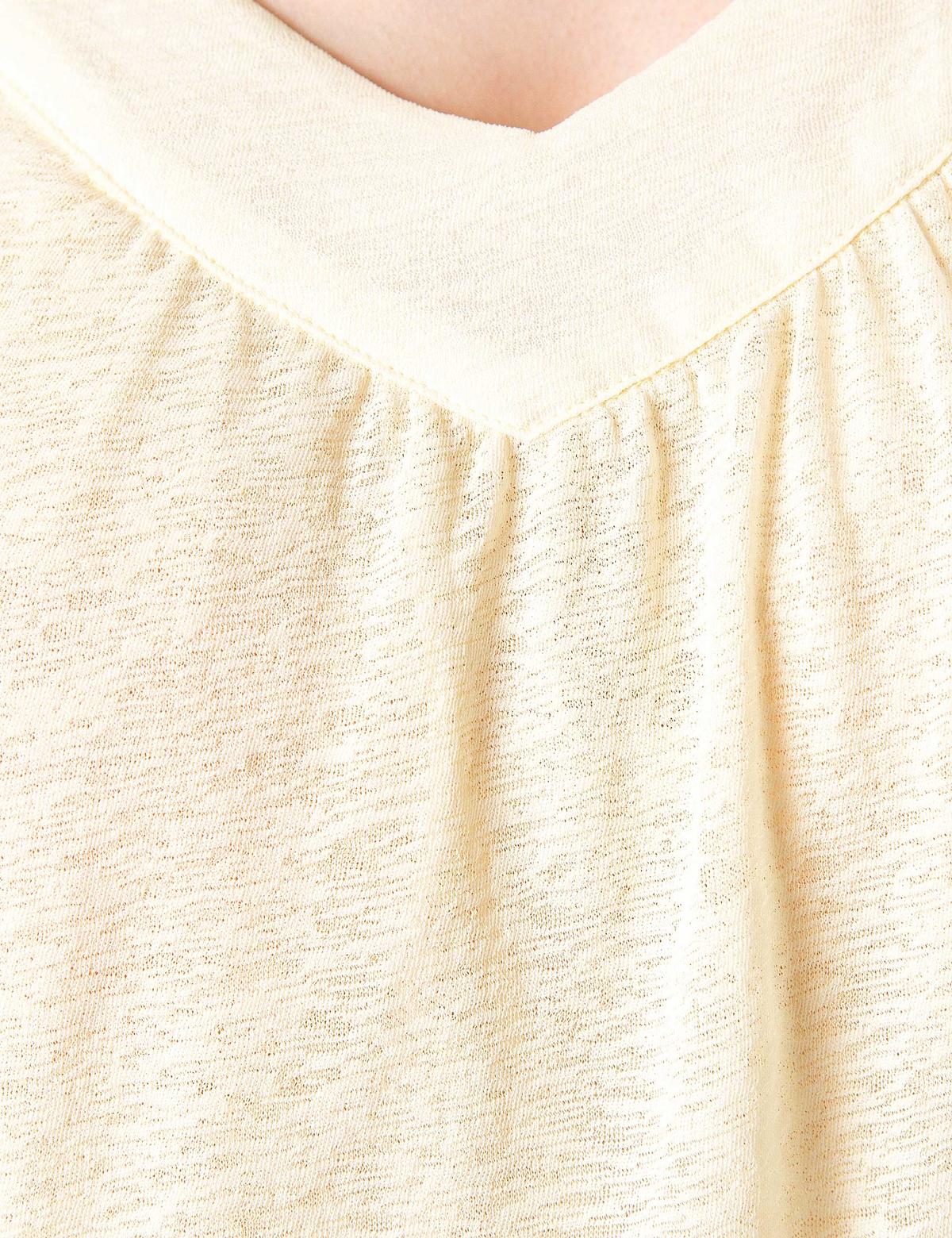 Açık Sarı Kolsuz Tişört - 50200783011