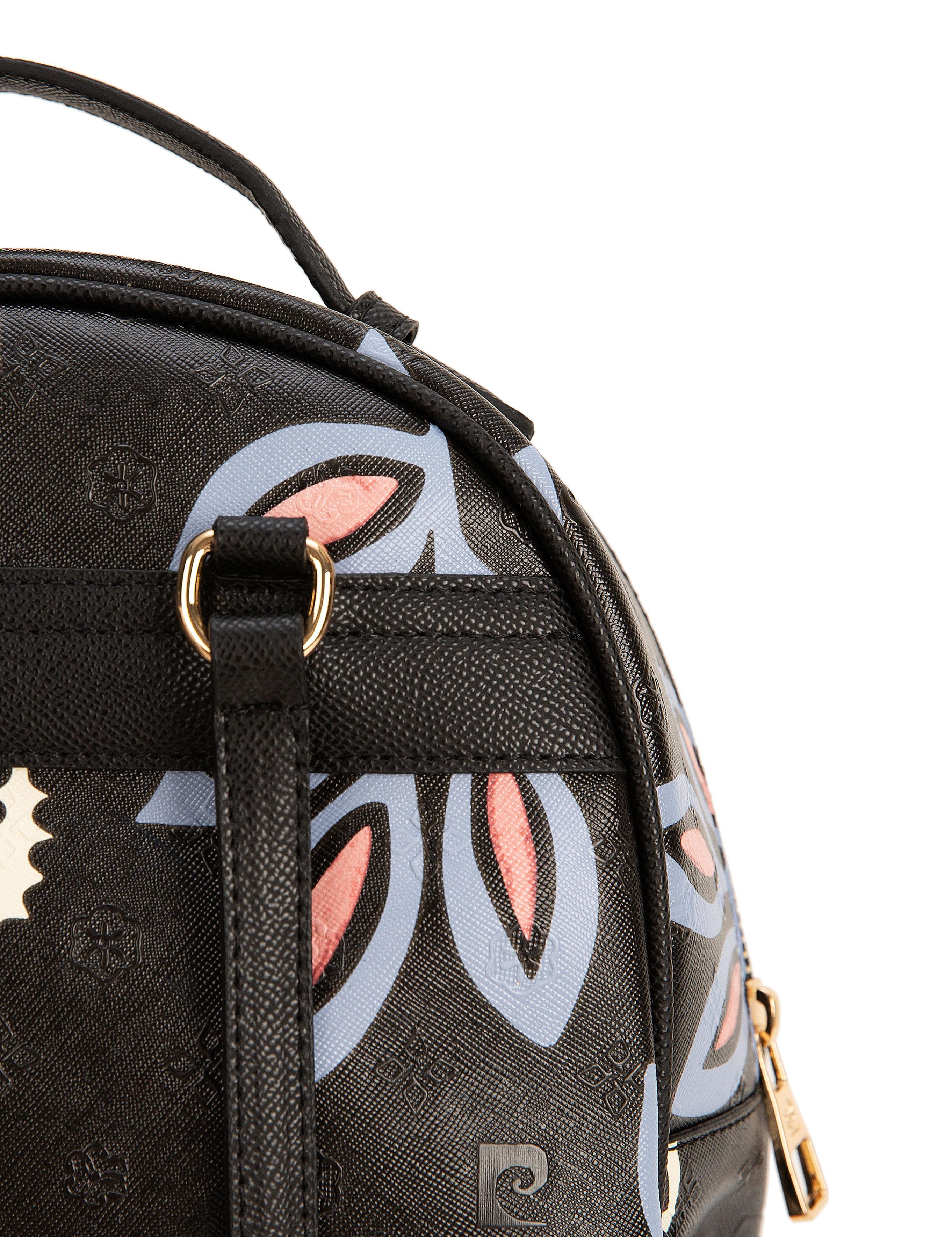 Çiçek Desenli Siyah Sırt Çantası