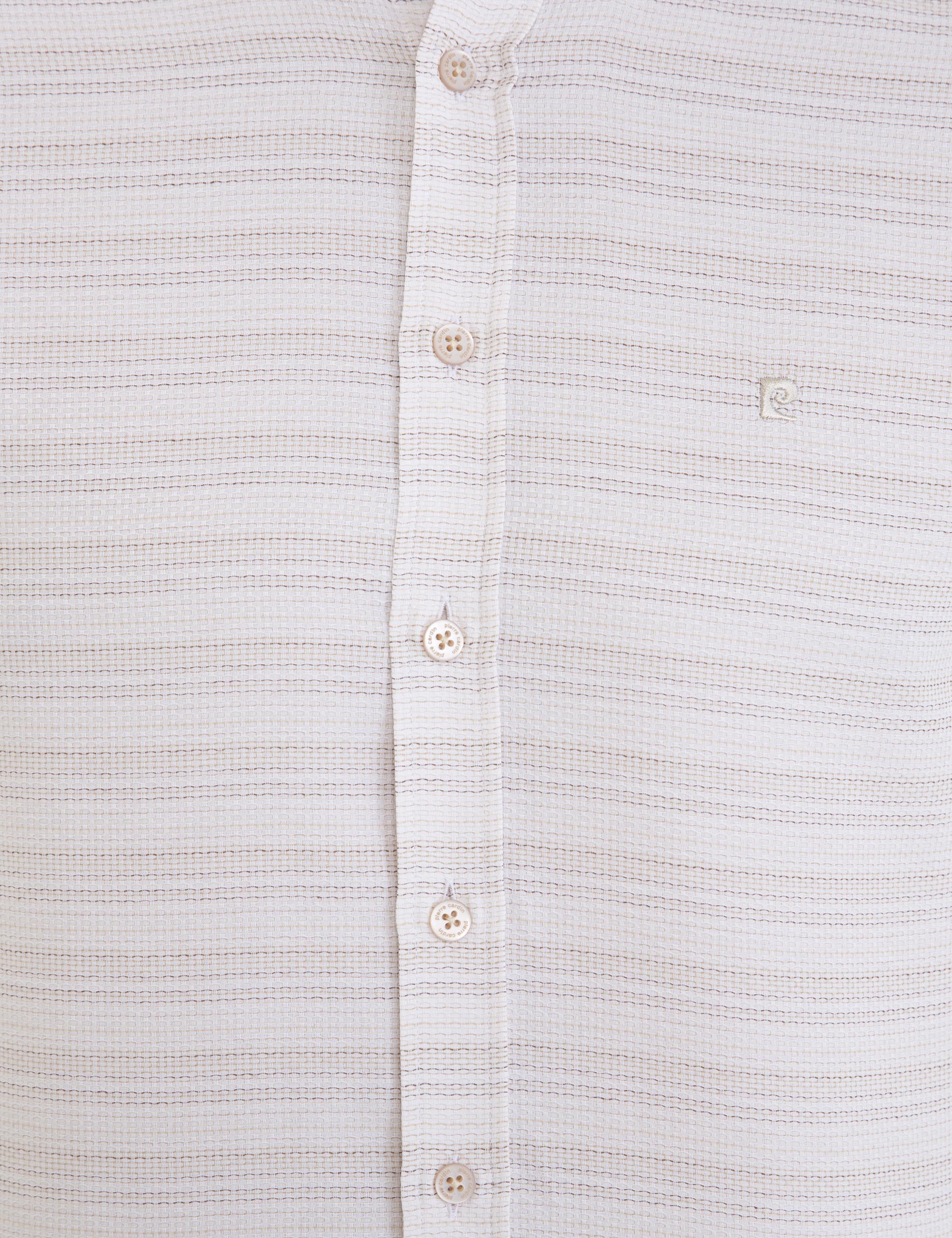 Bej Slim Fit Uzun Kollu Gömlek - Image 5